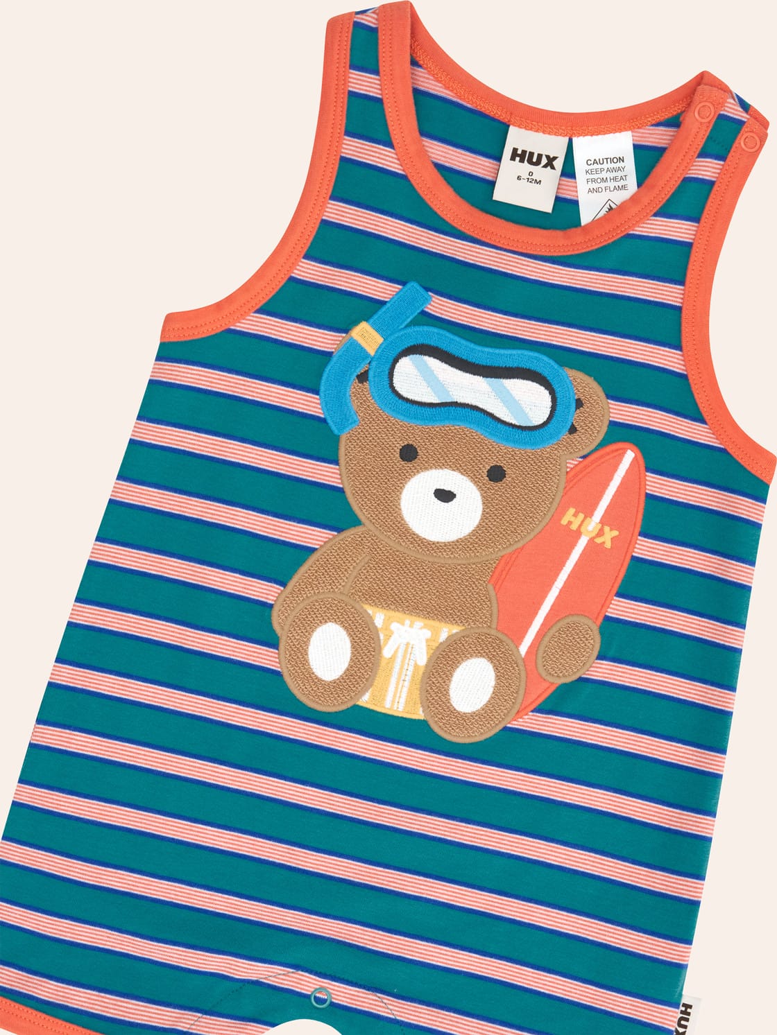 Snorkel Sitting Hux Stripe Romper ONESIE Huxbaby Shopify