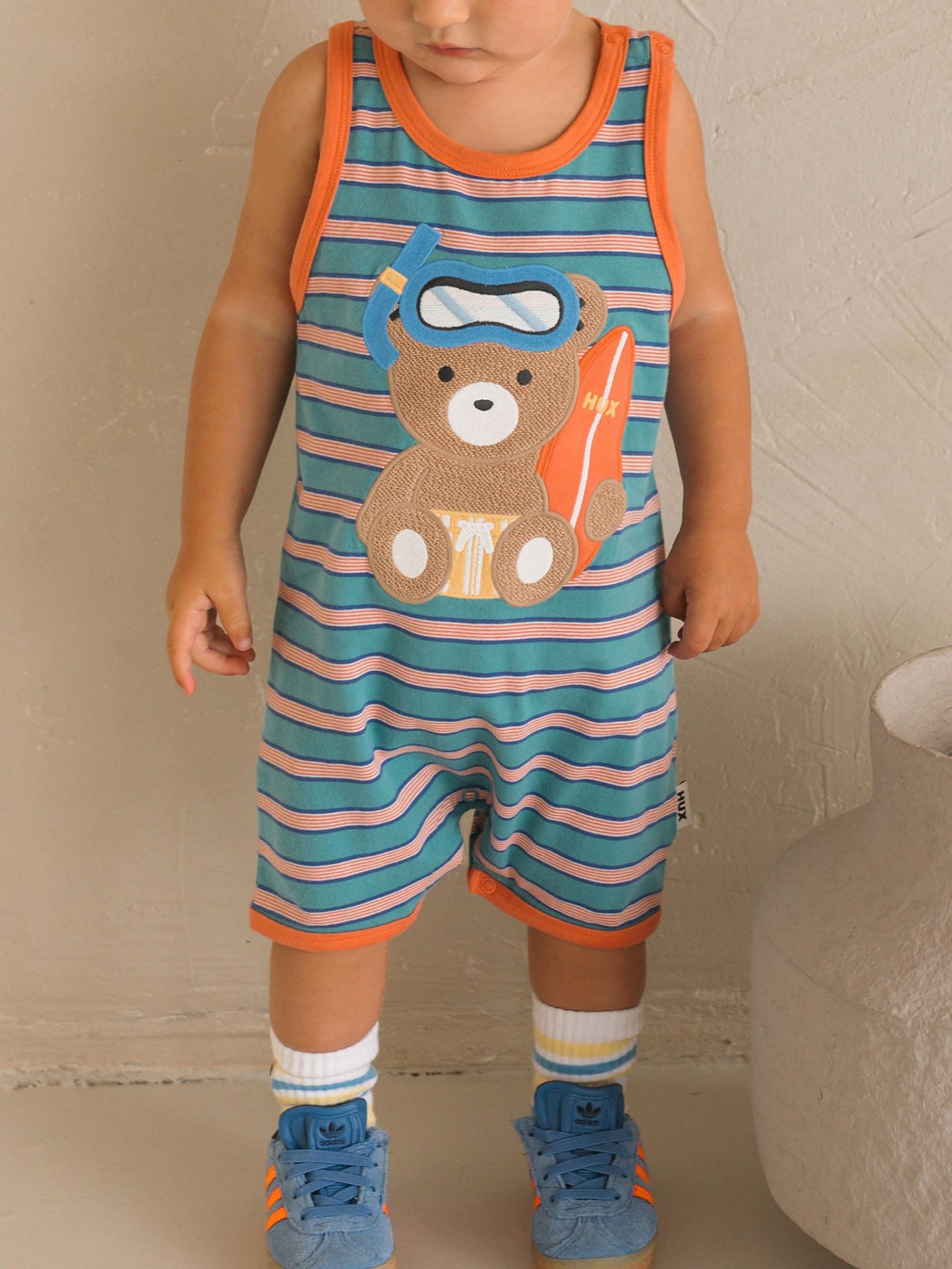 Snorkel Sitting Hux Stripe Romper ONESIE Huxbaby Shopify