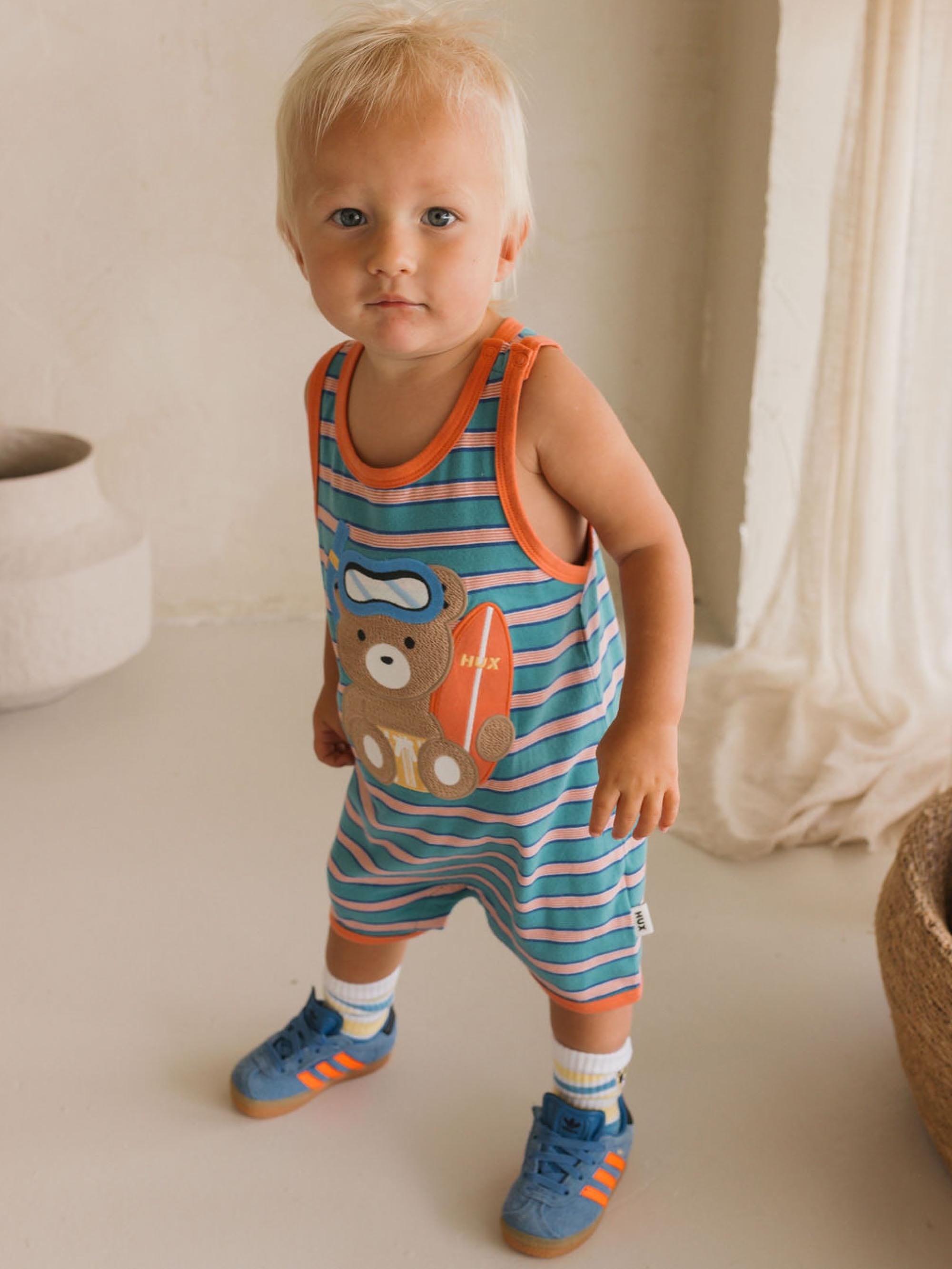 Snorkel Sitting Hux Stripe Romper ONESIE Huxbaby Shopify