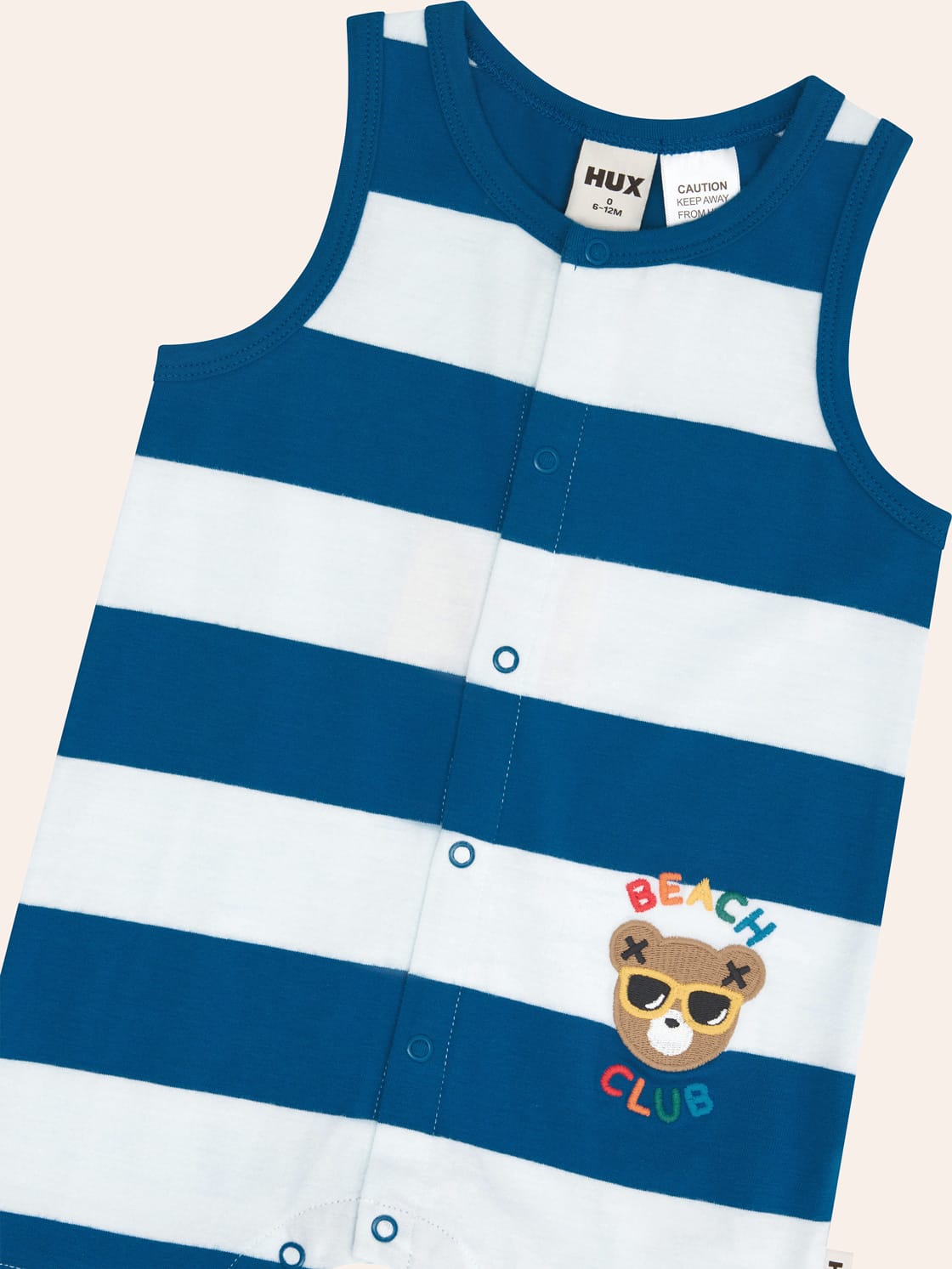 Beach Club Hux Block Stripe Romper ONESIE Huxbaby Shopify