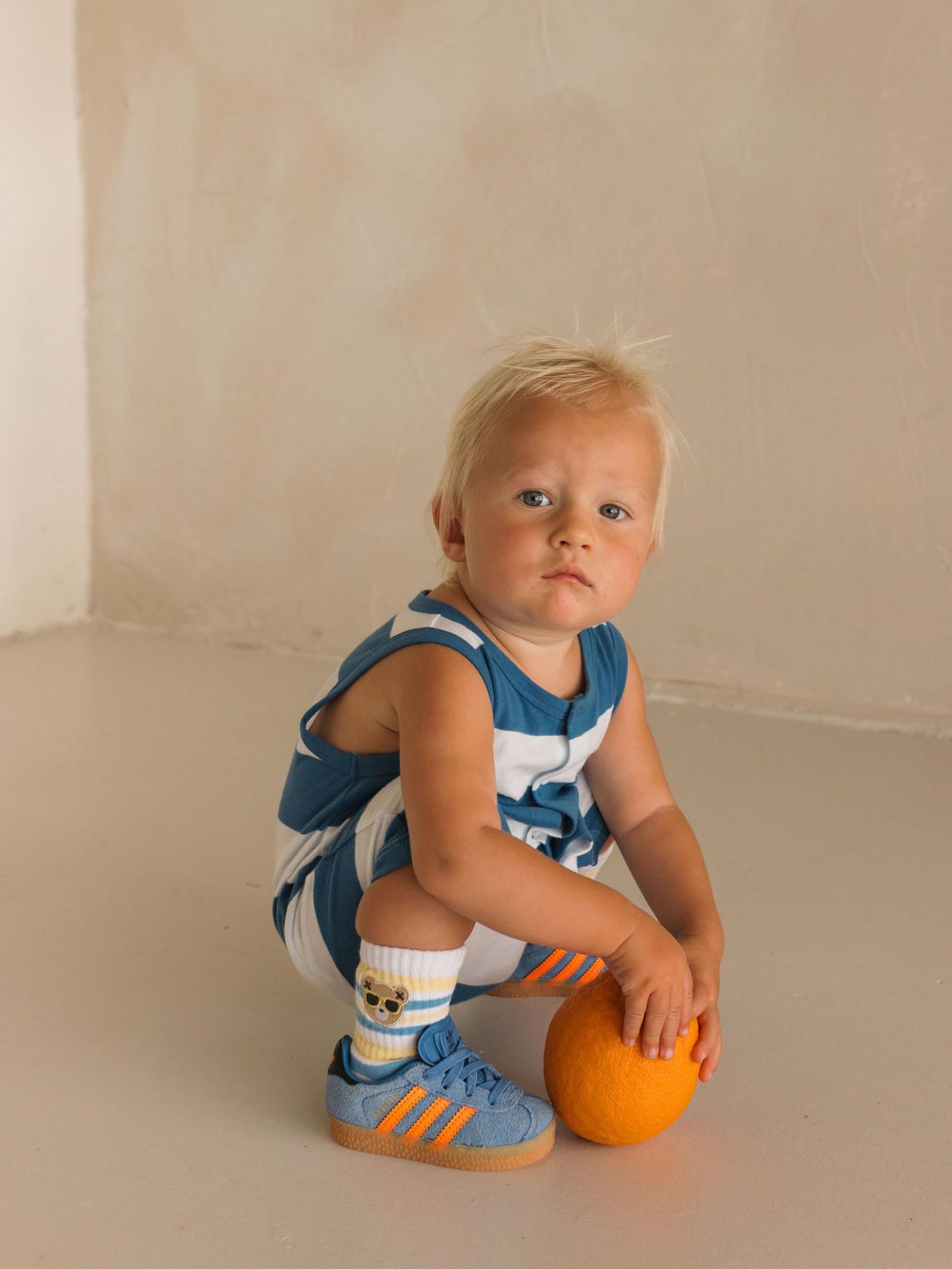 Beach Club Hux Block Stripe Romper ONESIE Huxbaby Shopify