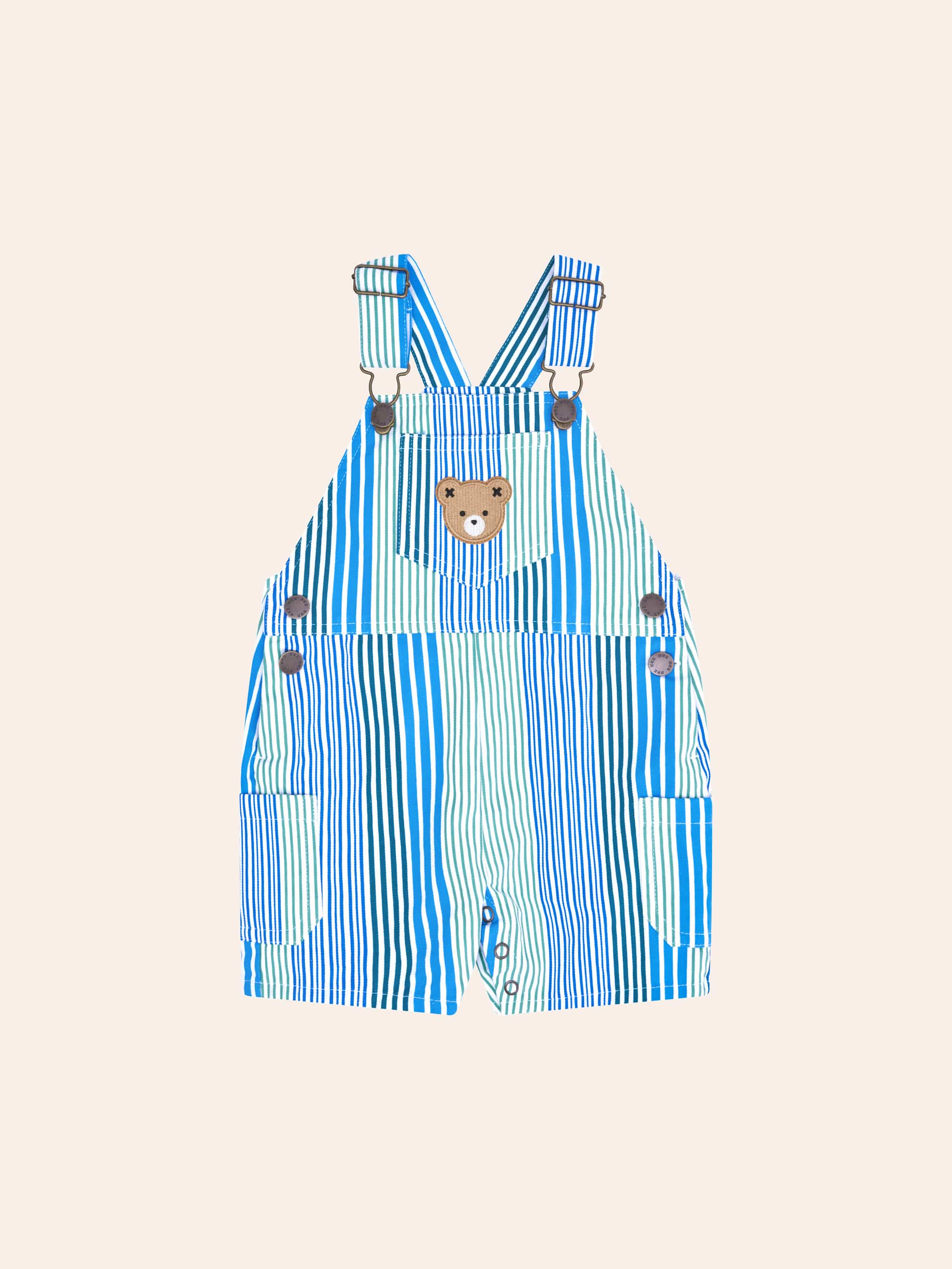 Beach Club Hux Variegated Stripe Shortall OVERALL Huxbaby Shopify