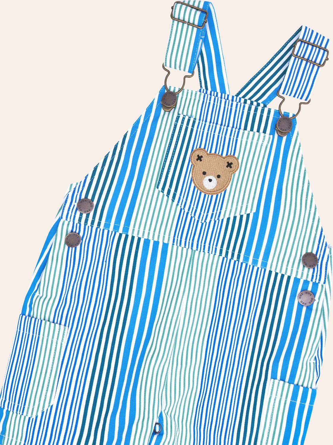 Beach Club Hux Variegated Stripe Shortall OVERALL Huxbaby Shopify