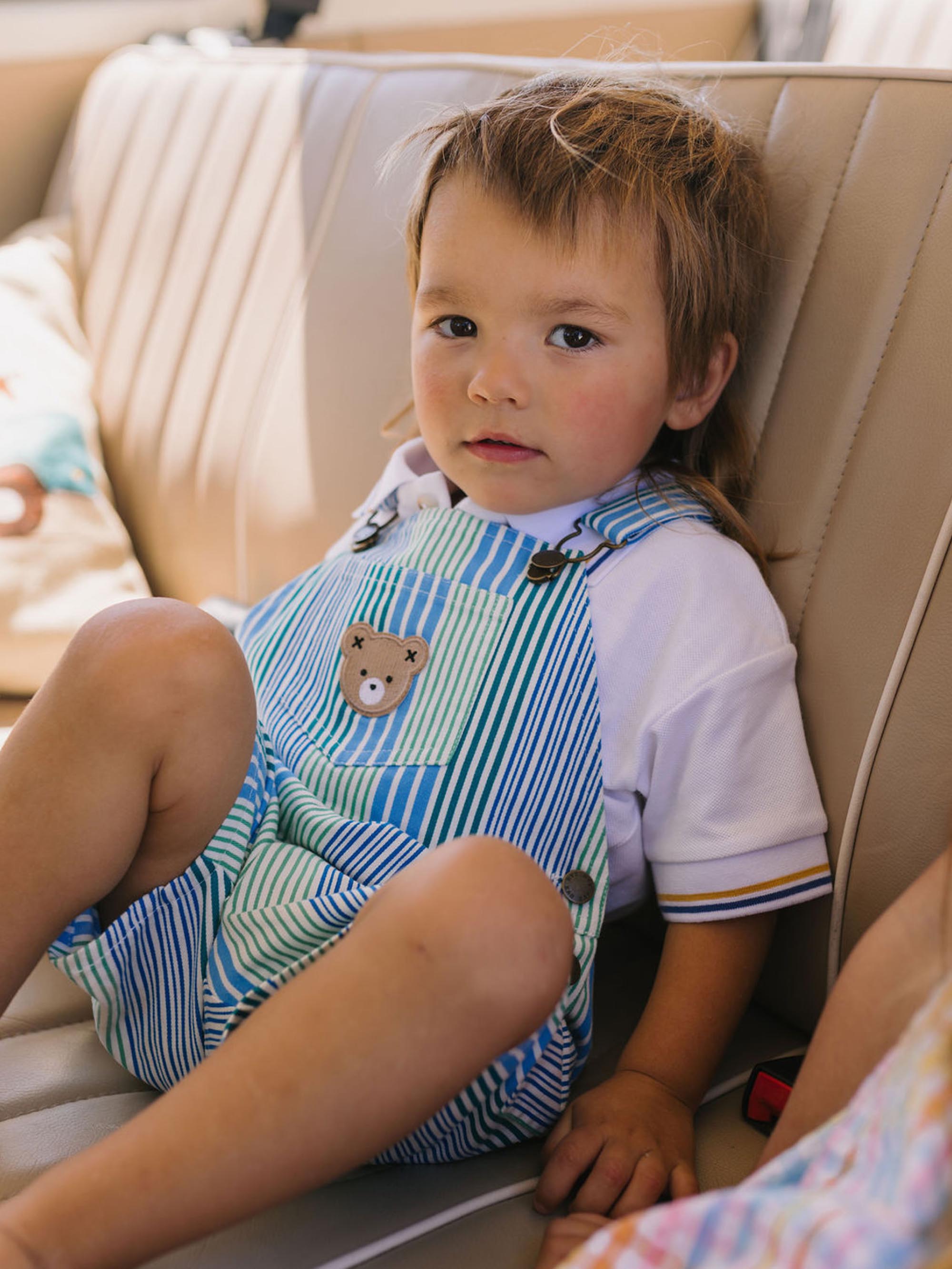 Beach Club Hux Variegated Stripe Shortall OVERALL Huxbaby Shopify