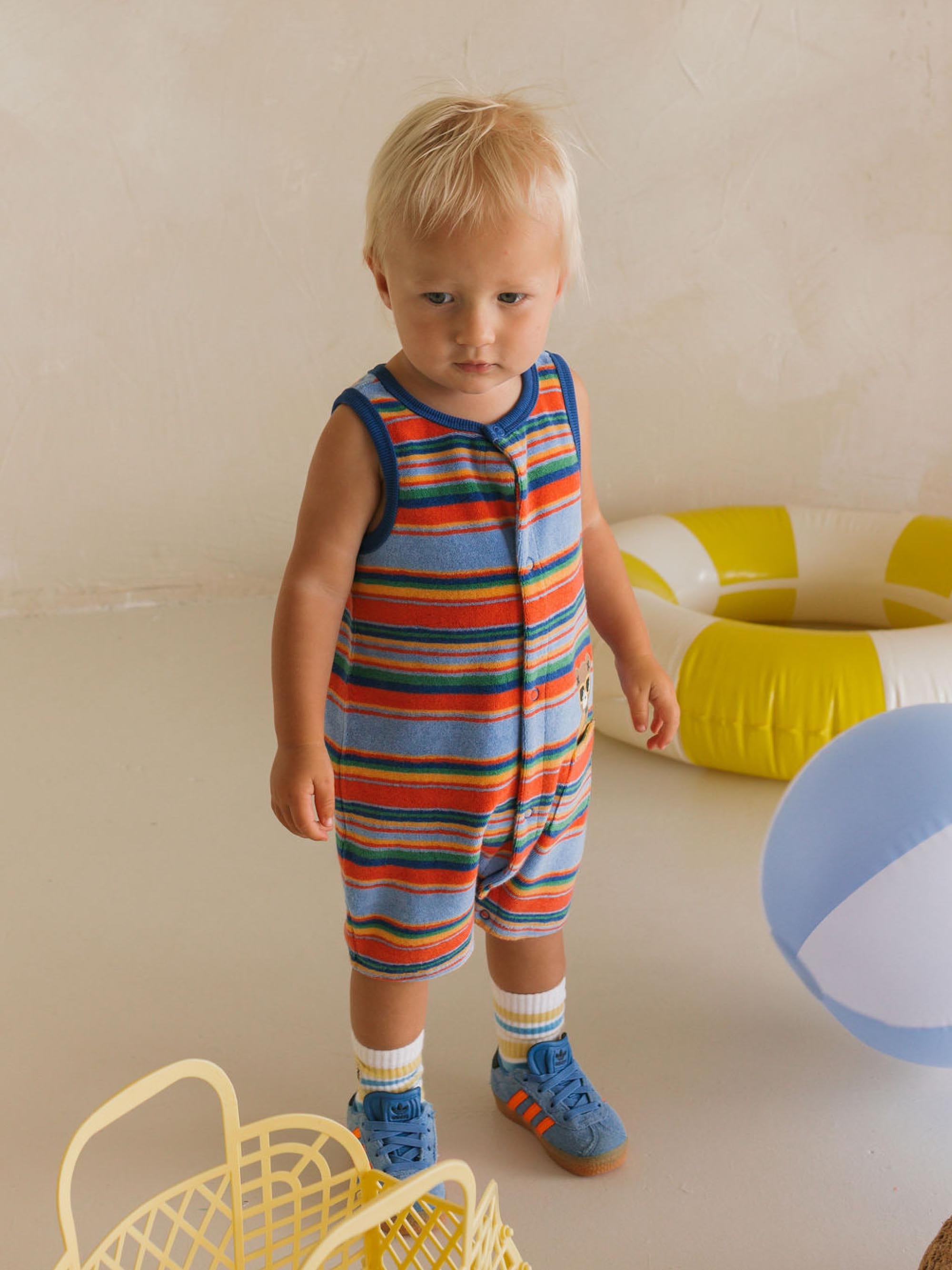 Hux Sunset Stripe S/Less Romper ONESIE Huxbaby Shopify