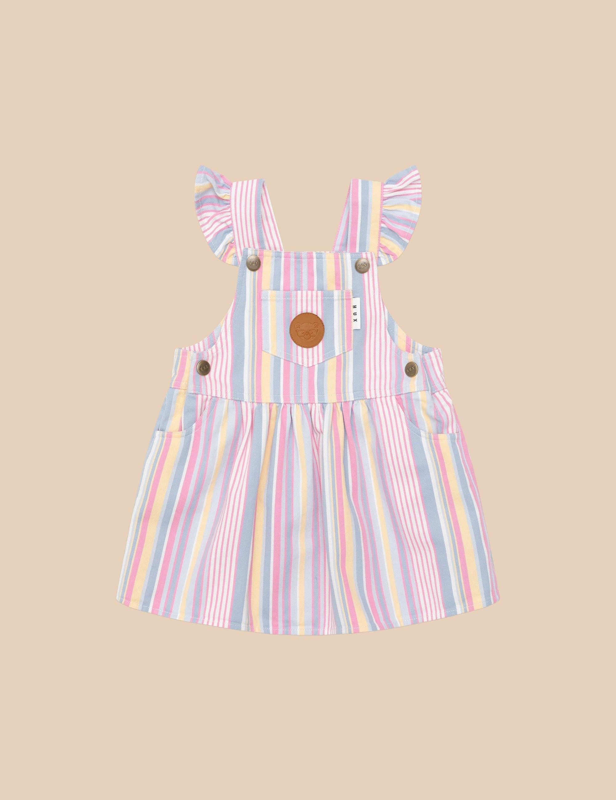 RAINBOW STRIPE PINAFORE Dress Huxbaby   
