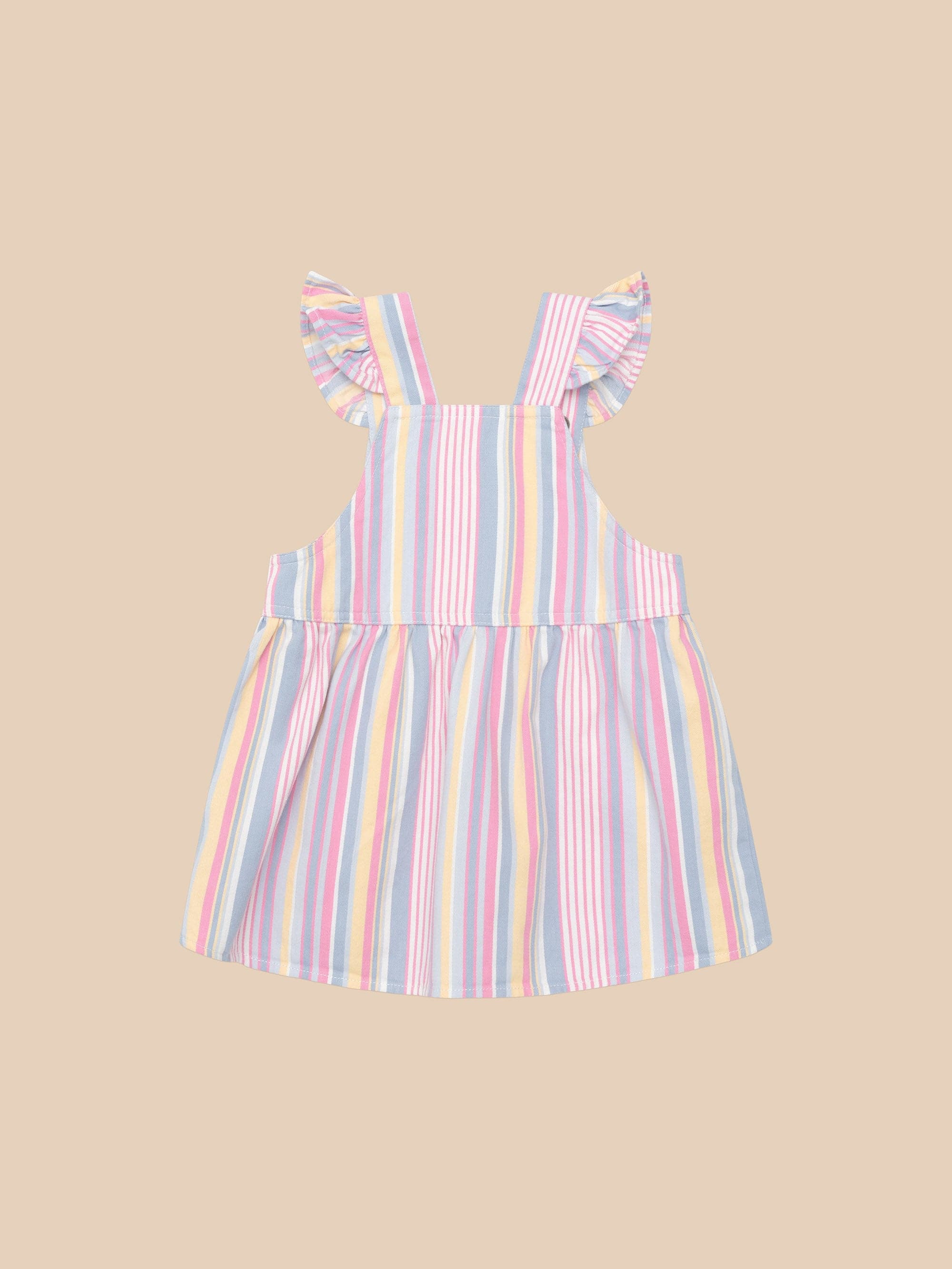 RAINBOW STRIPE PINAFORE Dress Huxbaby   