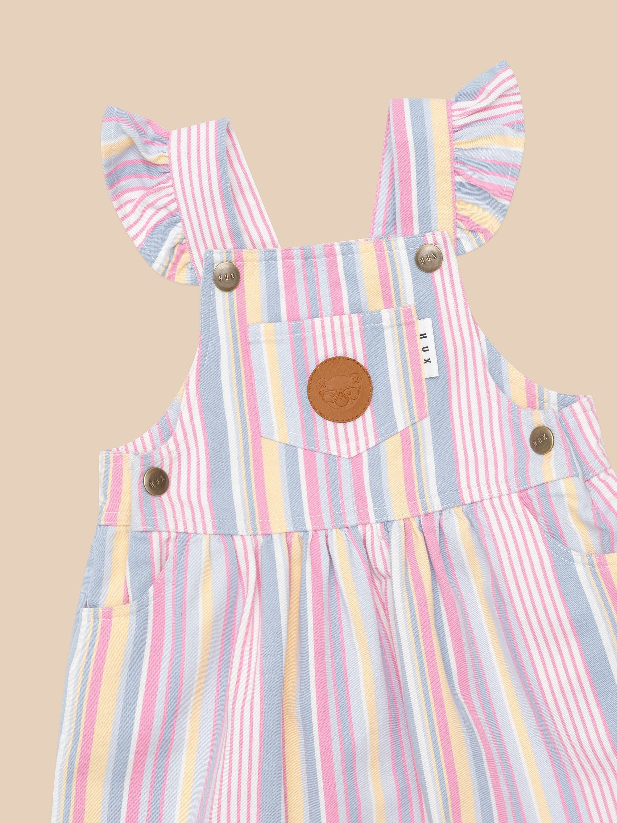 RAINBOW STRIPE PINAFORE Dress Huxbaby   