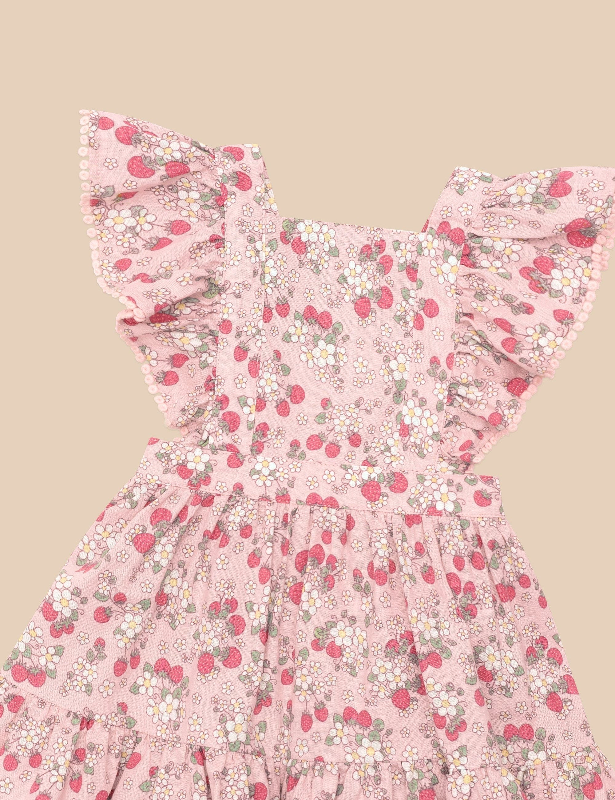 VINTAGE STRAWBERRY RUFFLE DRESS Dress Huxbaby   