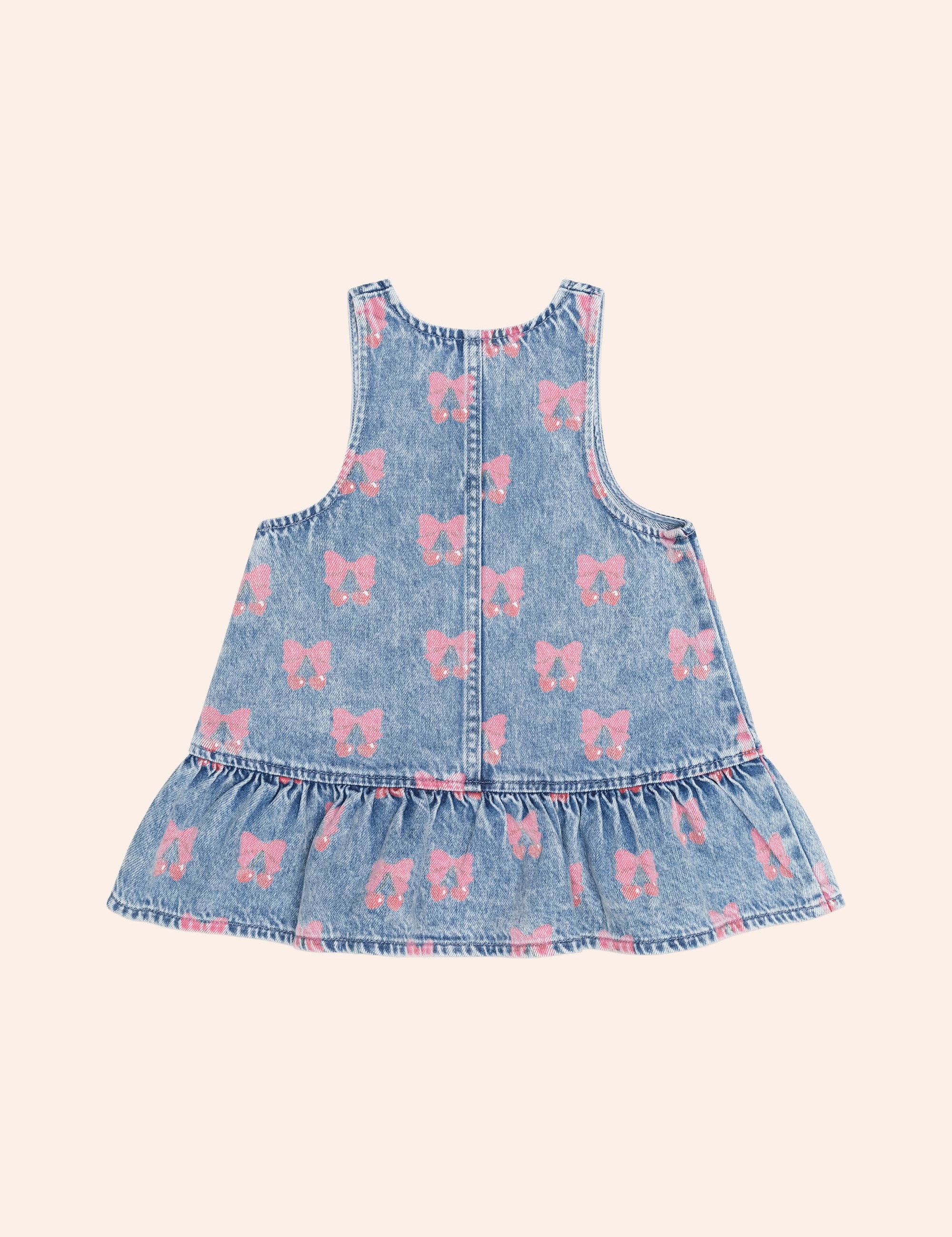 Dreamy Denim Cherry Pinafore DRESS Huxbaby Shopify