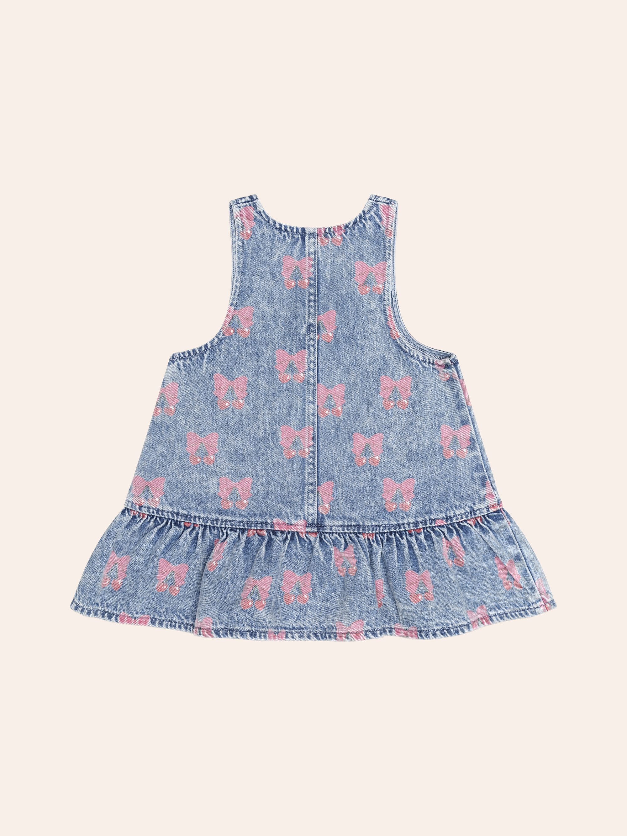 Dreamy Denim Cherry Pinafore DRESS Huxbaby Shopify