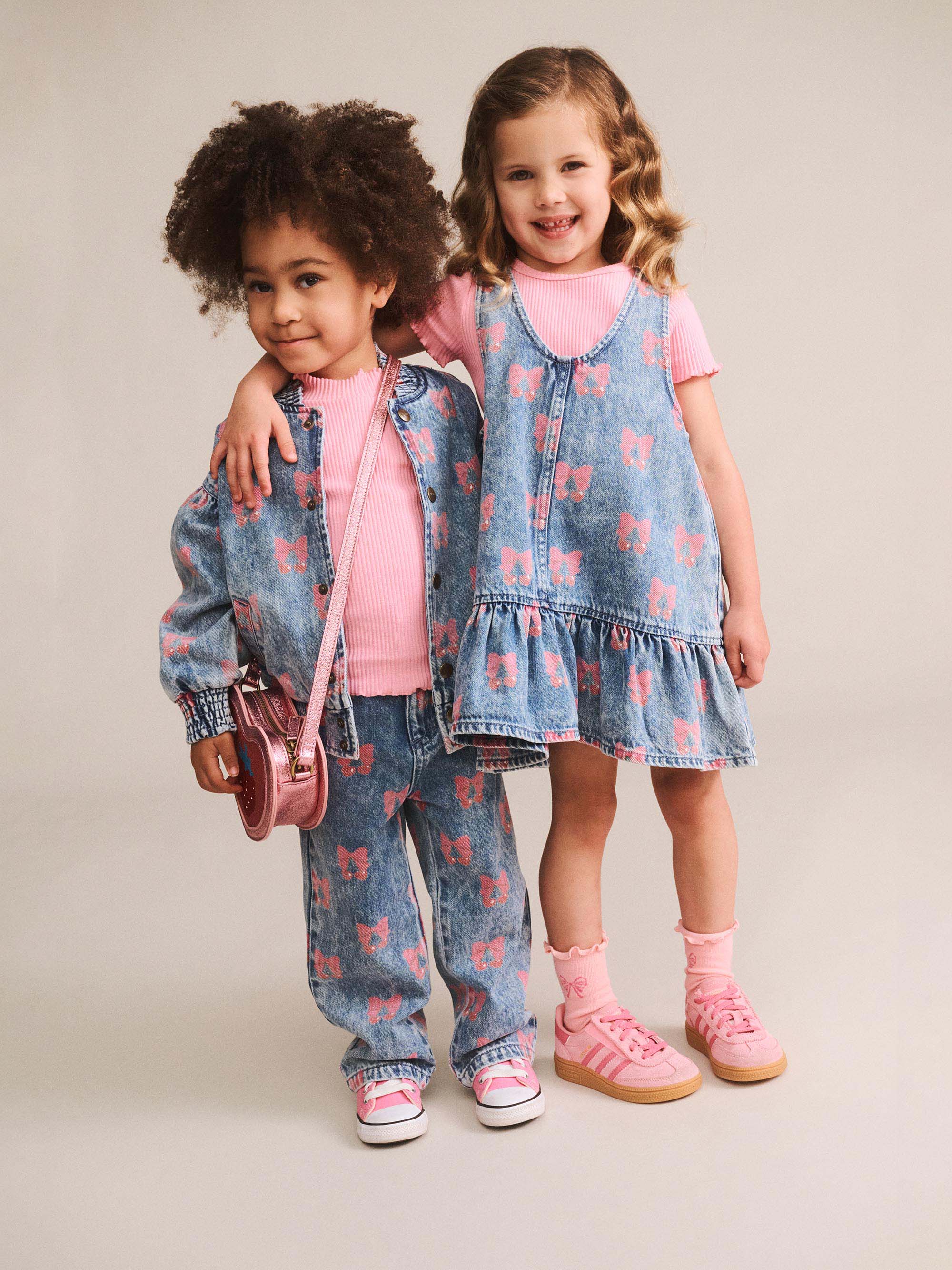 Dreamy Denim Cherry Pinafore DRESS Huxbaby Shopify