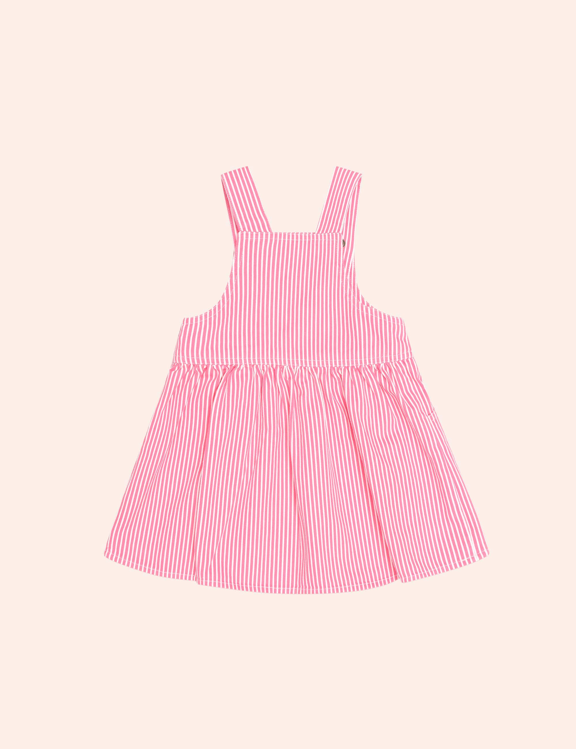 Strawberry Emb Stripe Pinafore DRESS Huxbaby Shopify
