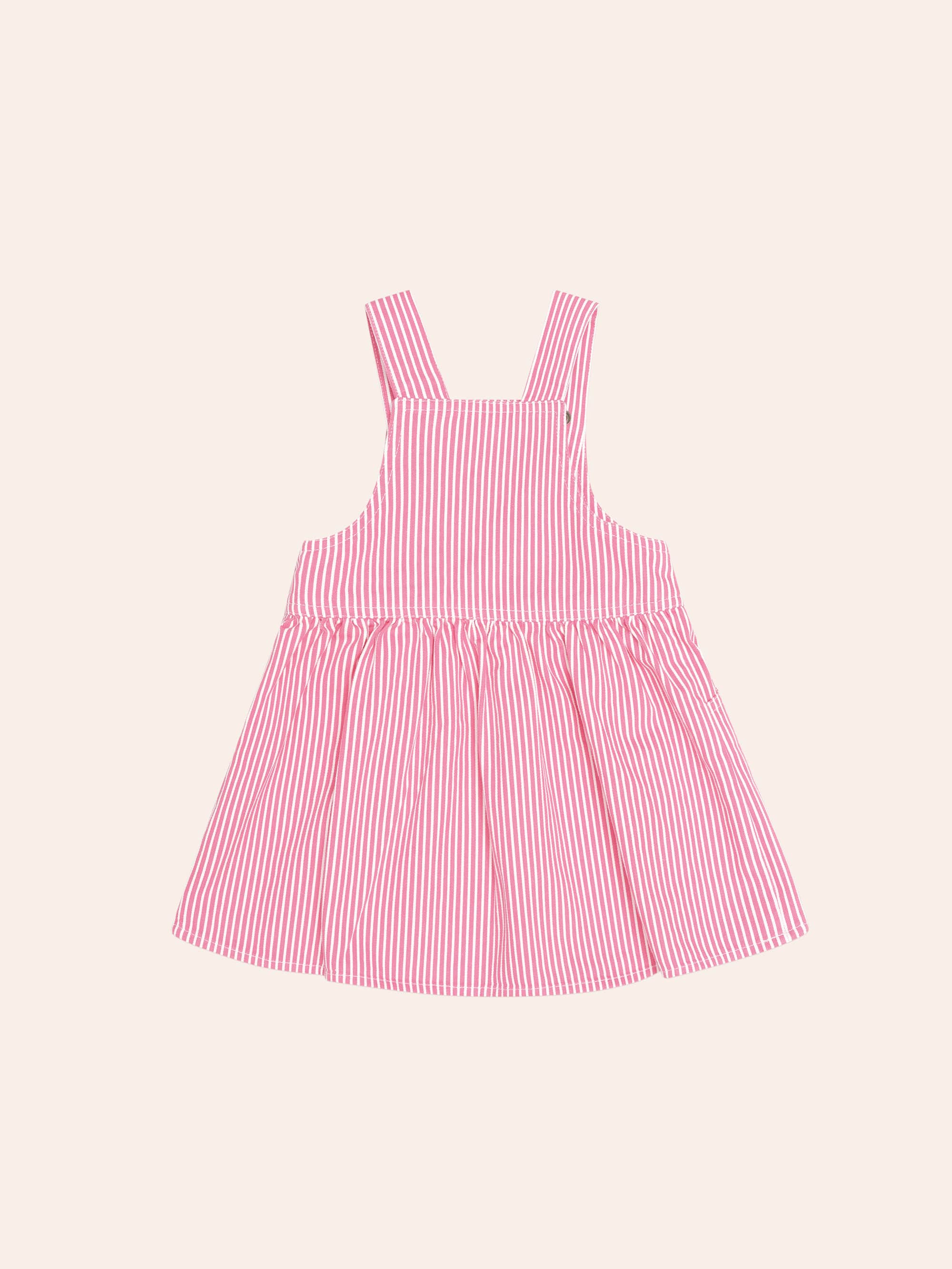Strawberry Emb Stripe Pinafore DRESS Huxbaby Shopify