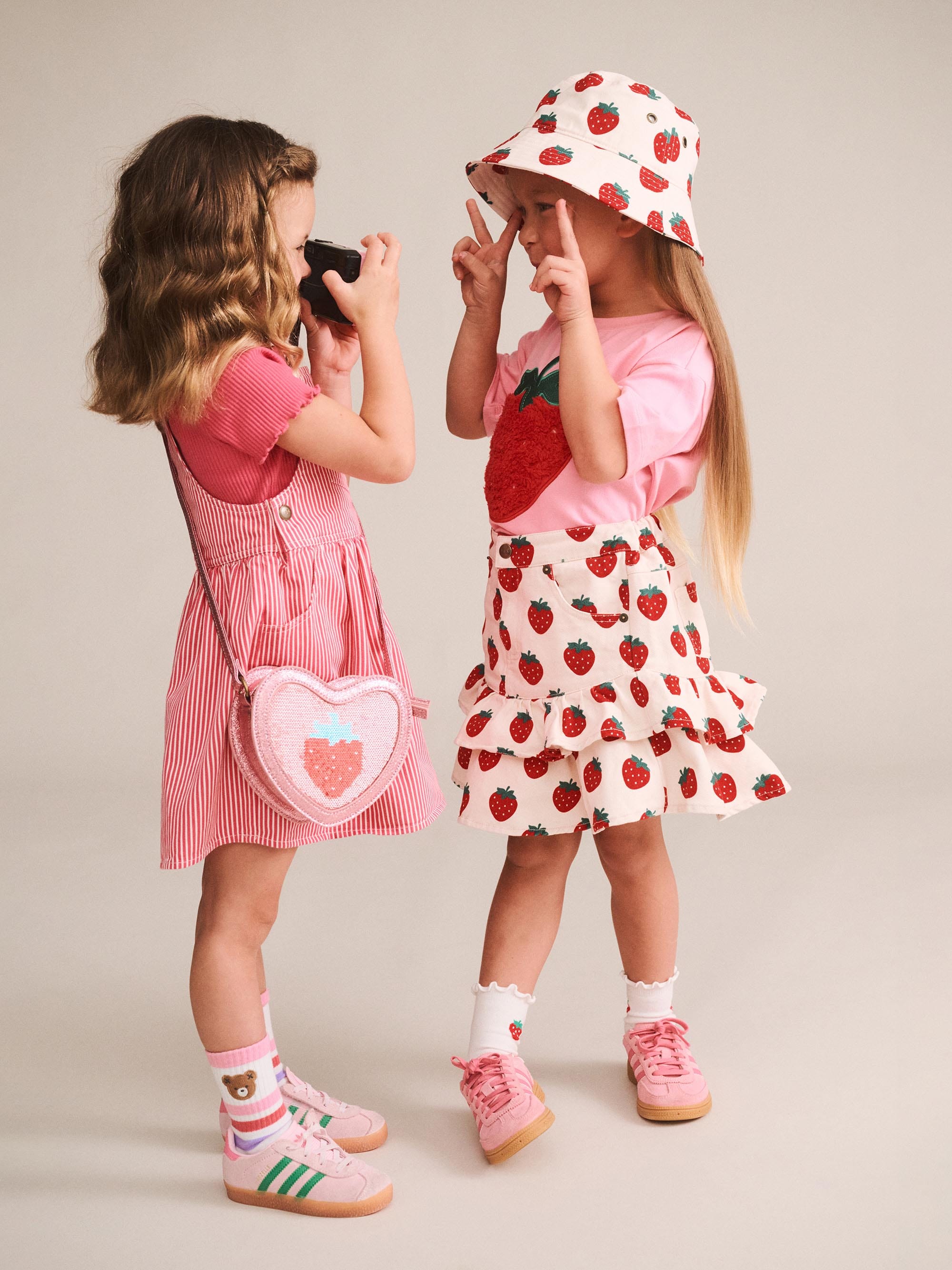 Strawberry Emb Stripe Pinafore DRESS Huxbaby Shopify
