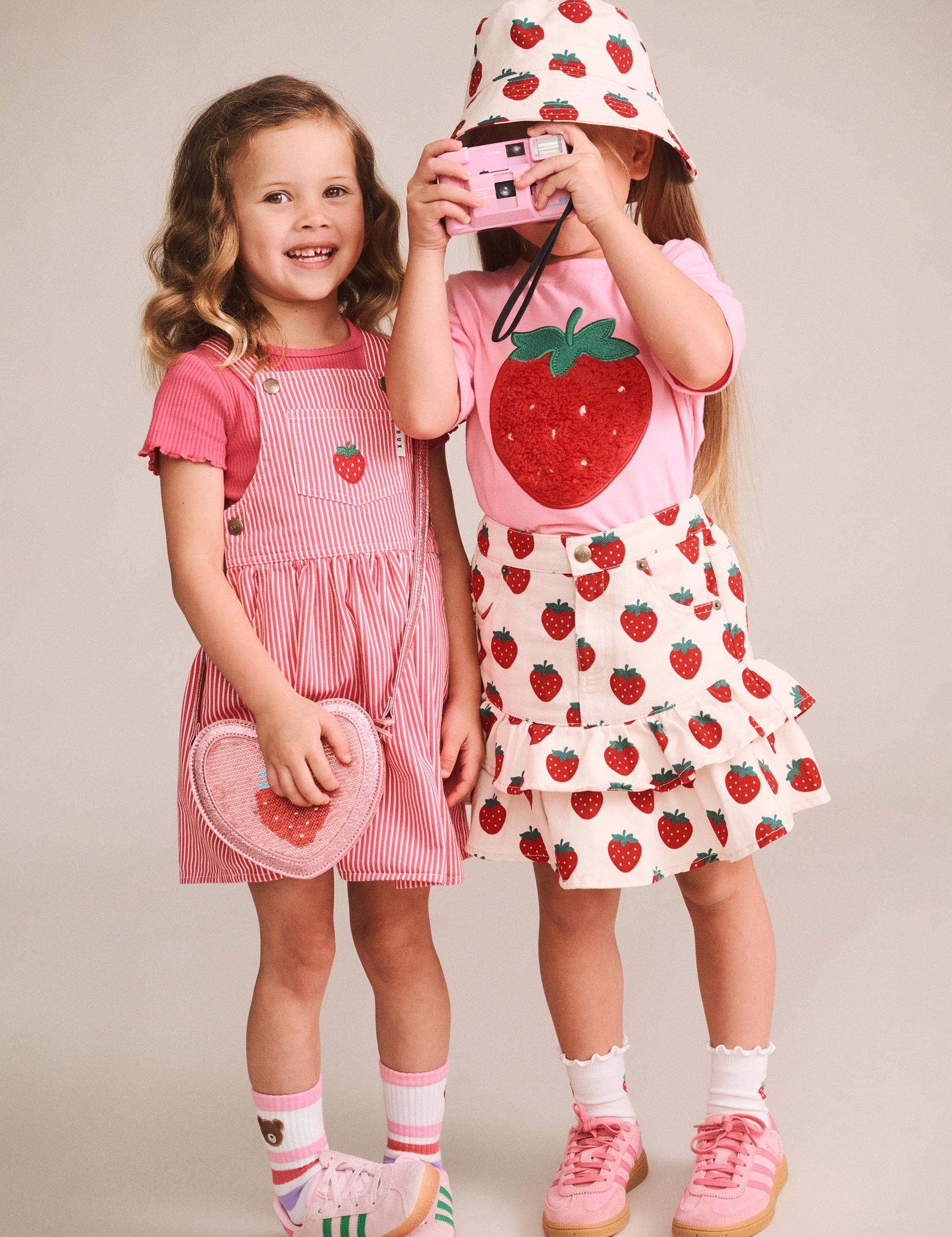 Strawberry Emb Stripe Pinafore DRESS Huxbaby Shopify