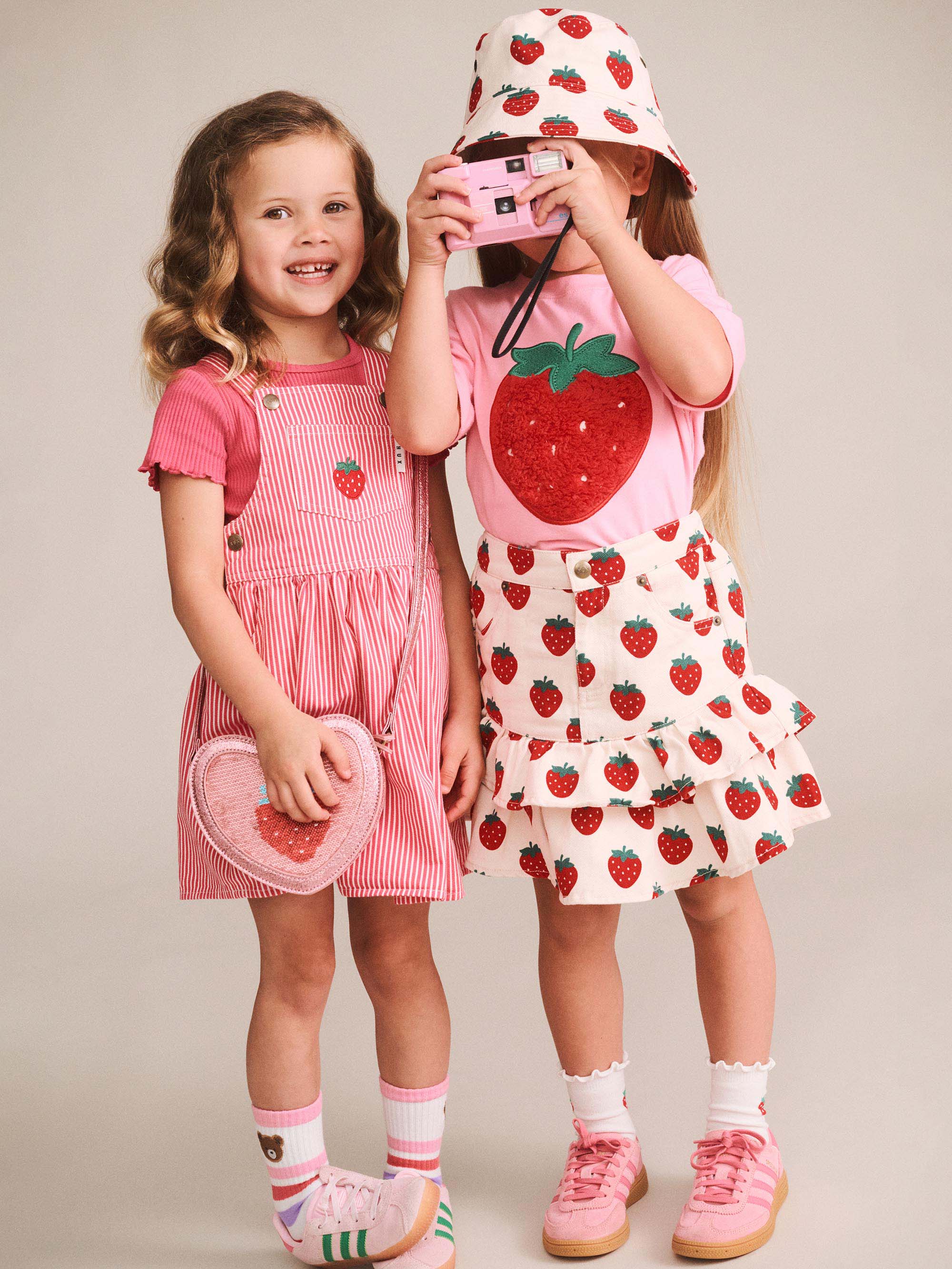 Strawberry Emb Stripe Pinafore DRESS Huxbaby Shopify