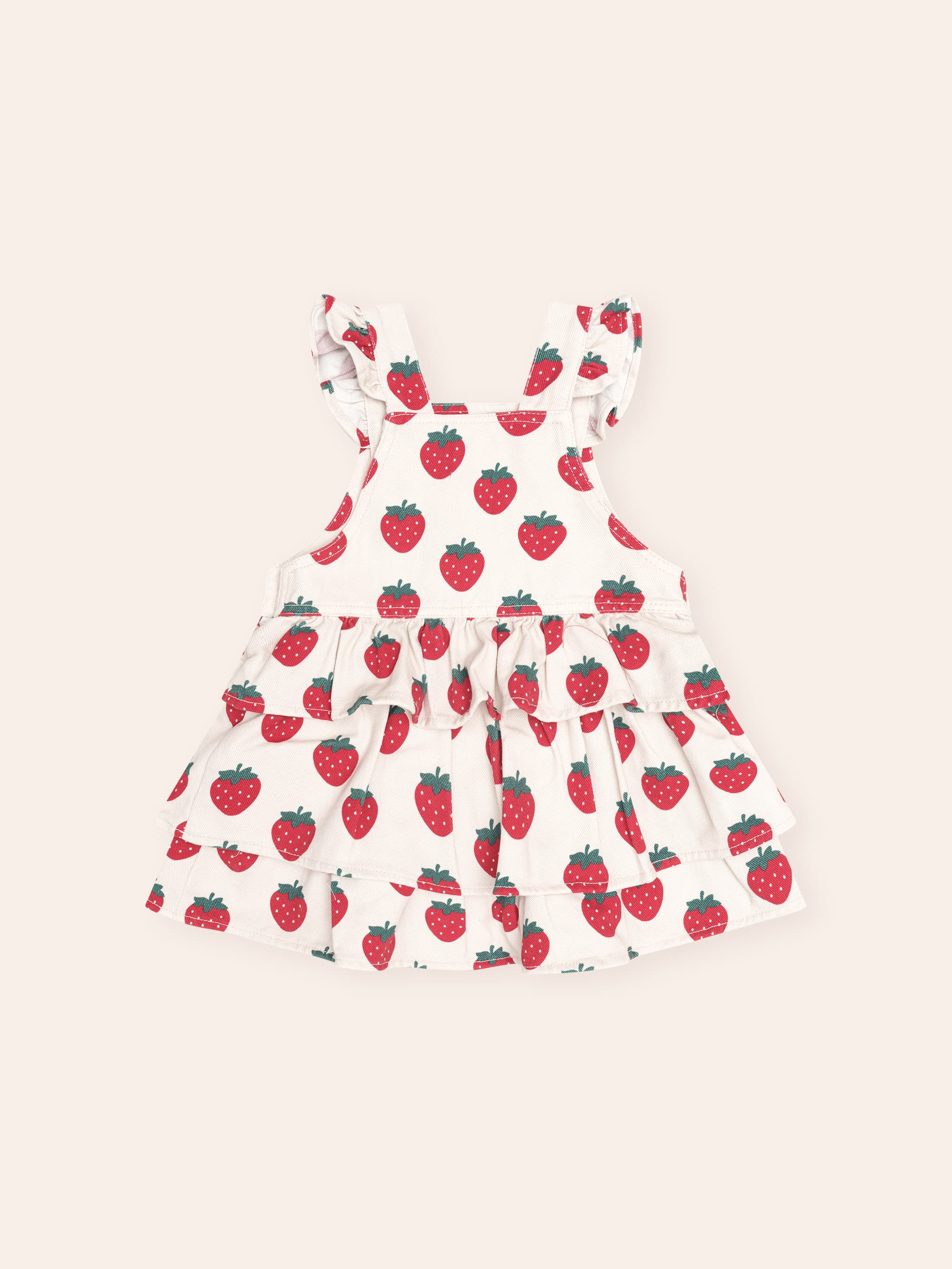 Strawberry Tiered Pinafore DRESS Huxbaby Shopify