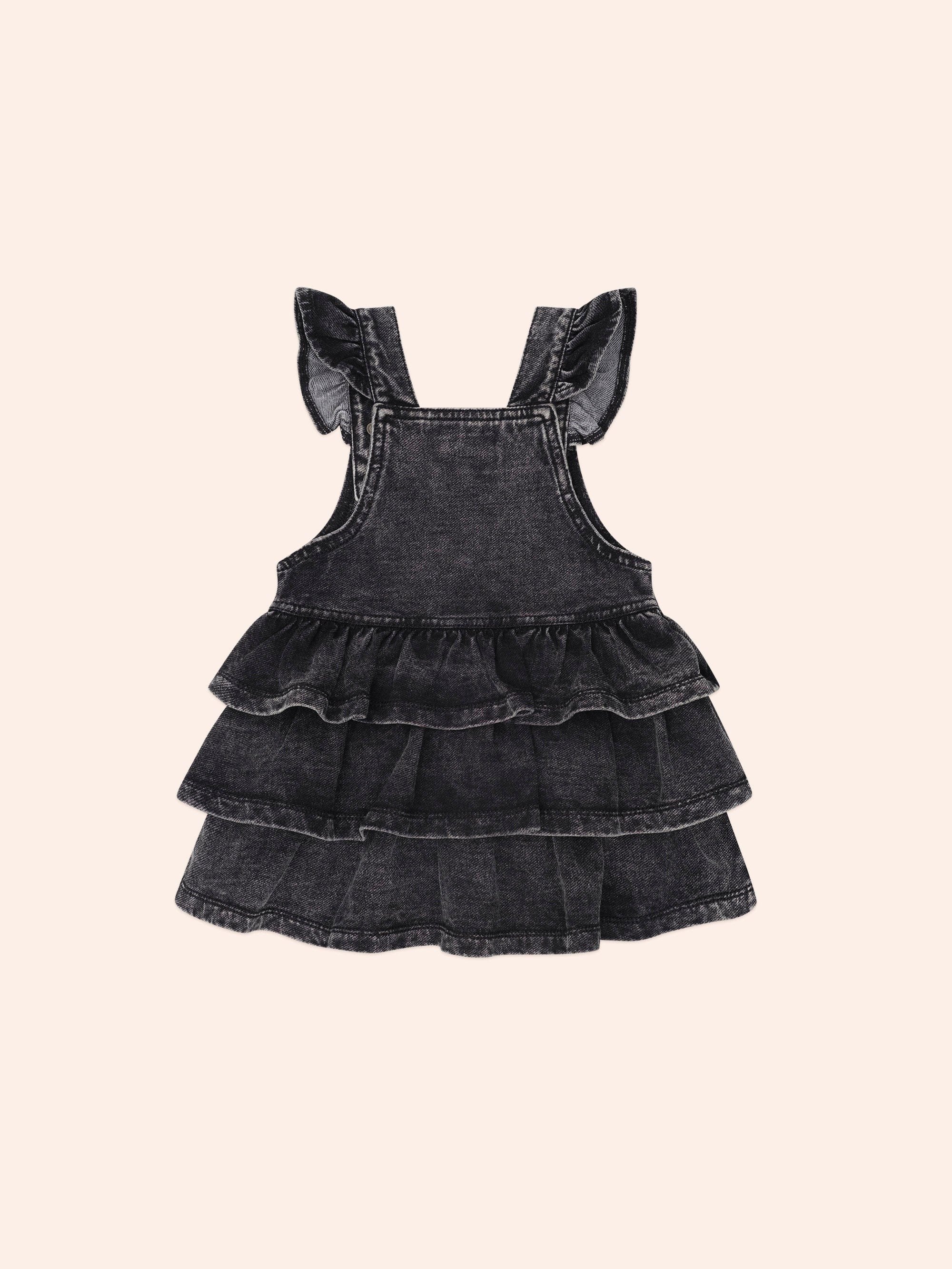 Knit Denim Frill Pinafore DRESS Huxbaby