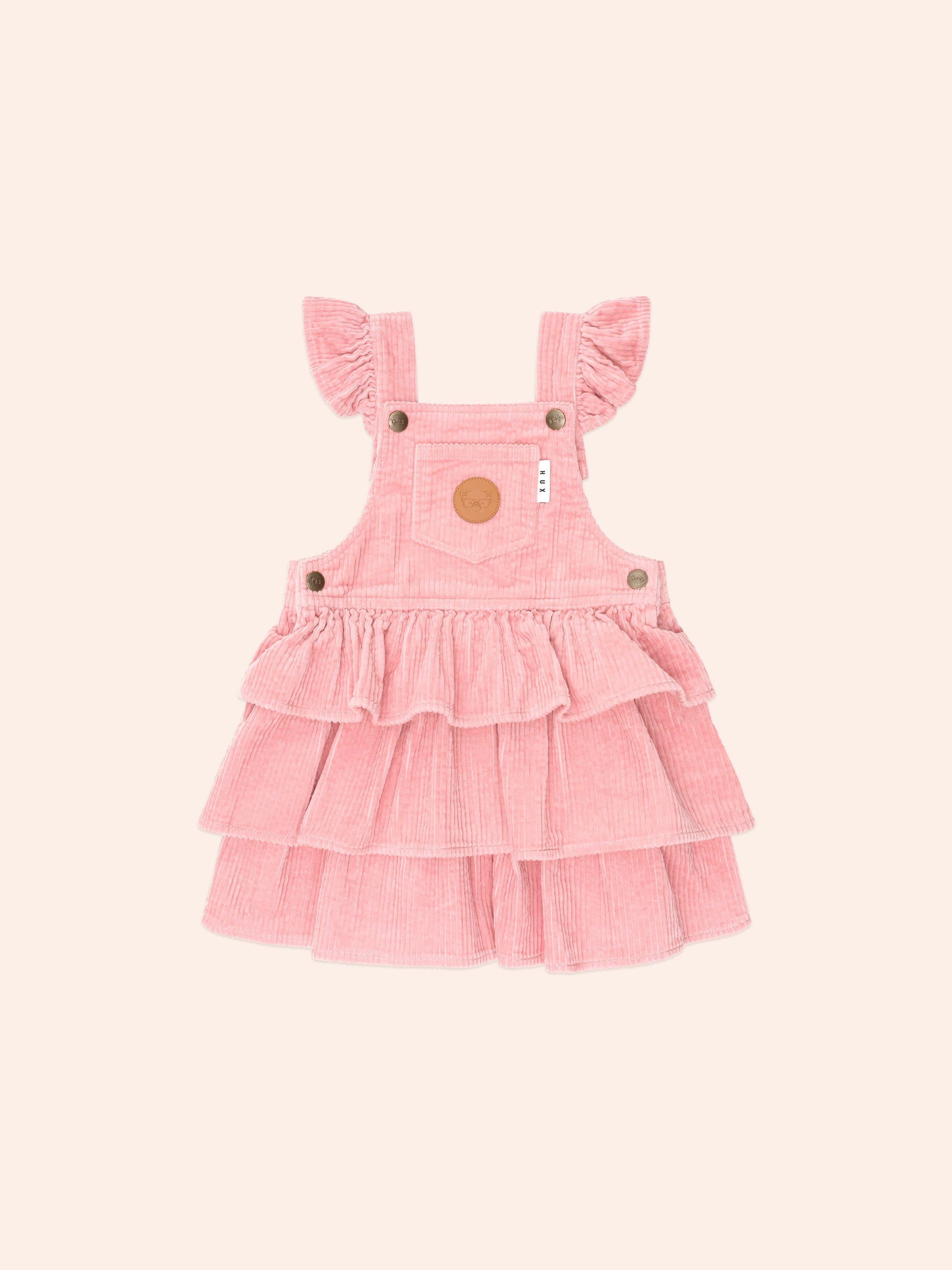 Classic Tiered Cord Pinafore DRESS Huxbaby