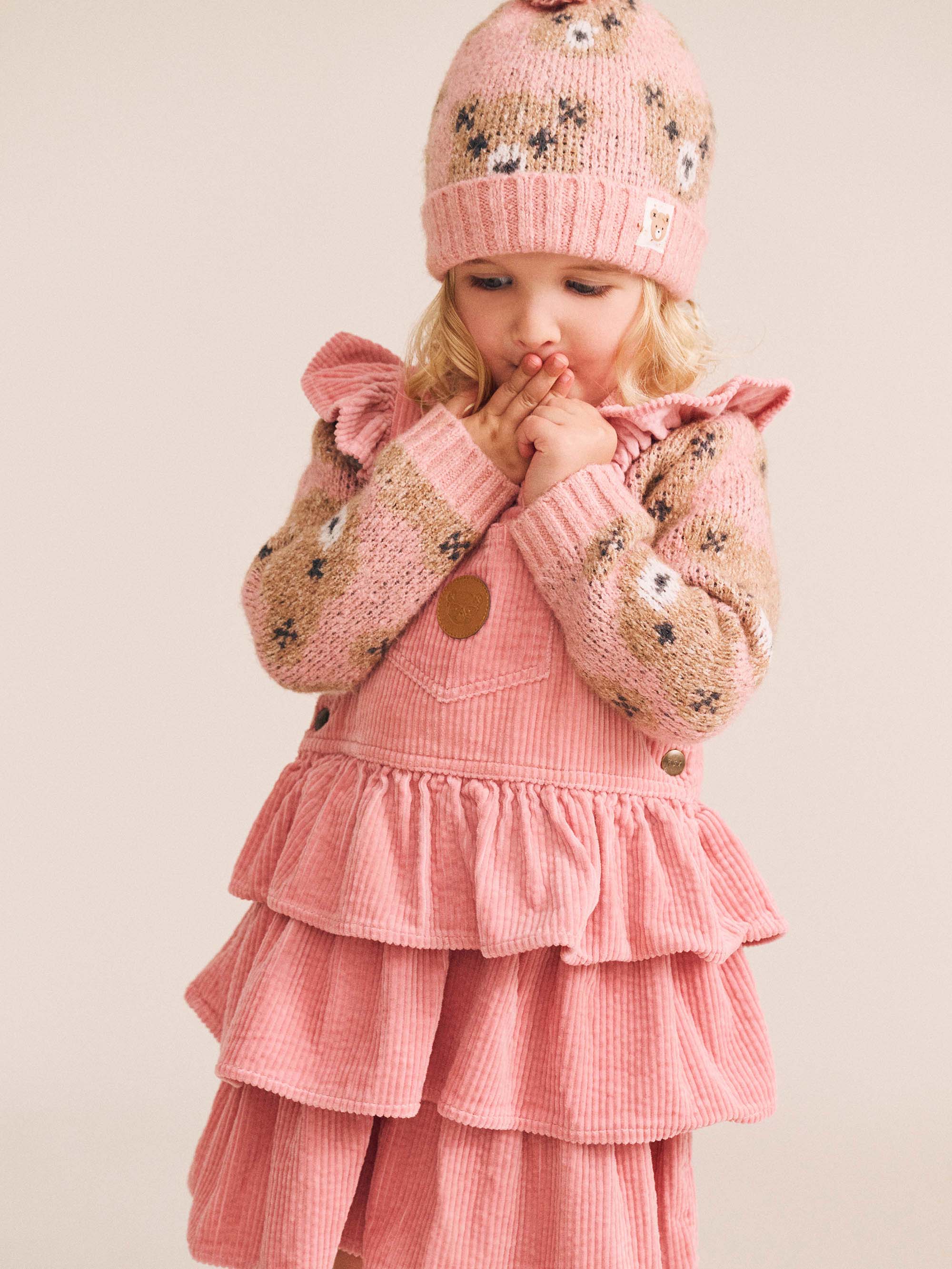 Classic Tiered Cord Pinafore DRESS Huxbaby
