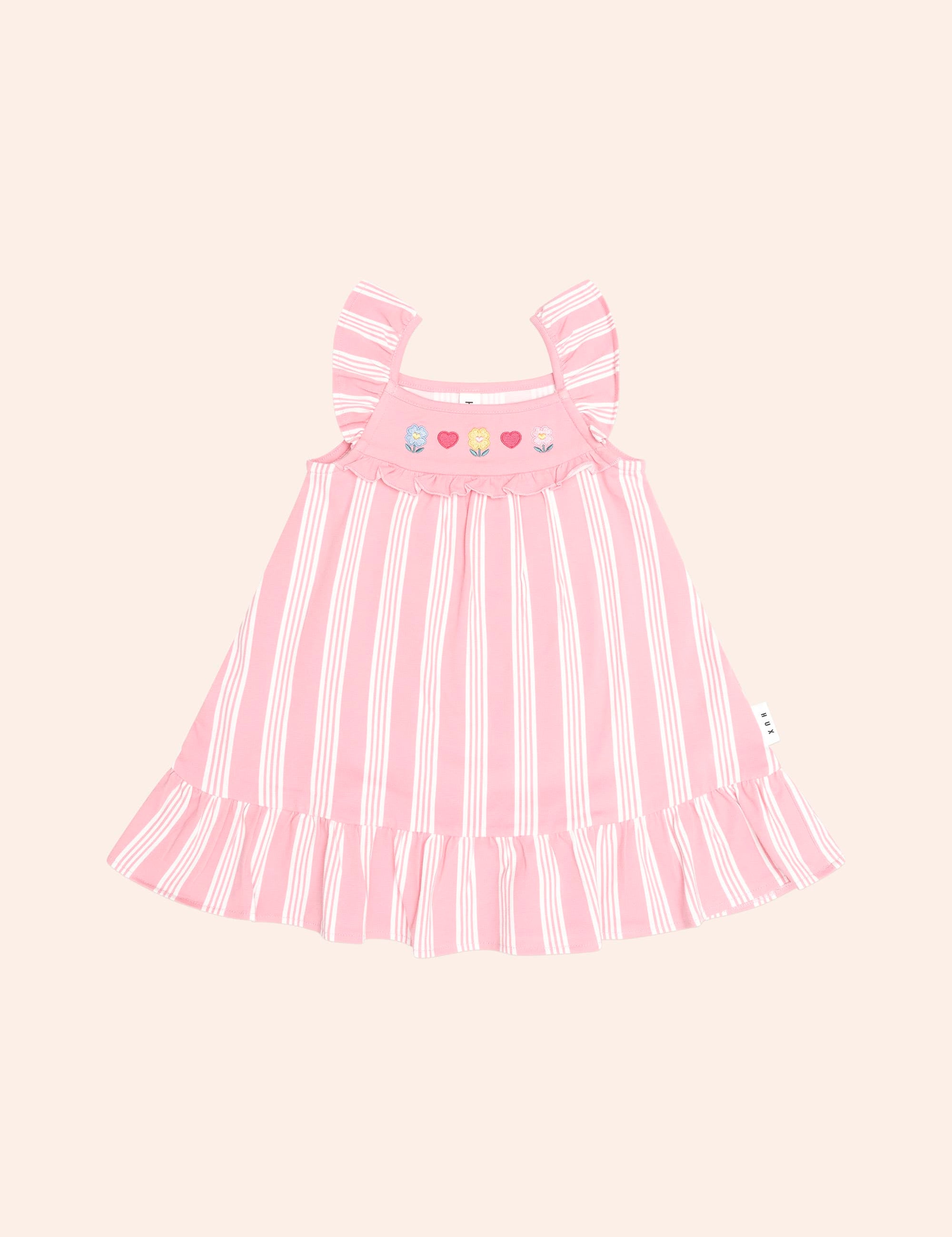 Floral Emb Stripe Dress DRESS Huxbaby Shopify
