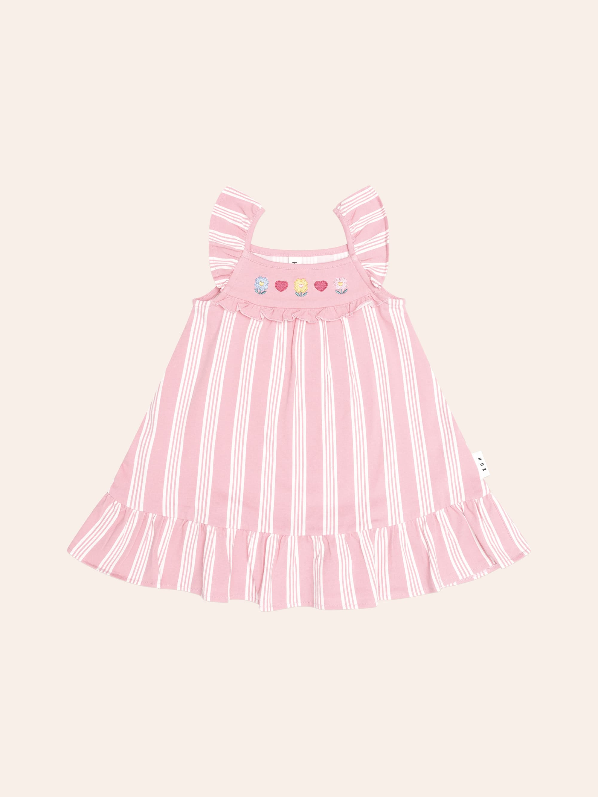 Floral Emb Stripe Dress DRESS Huxbaby Shopify