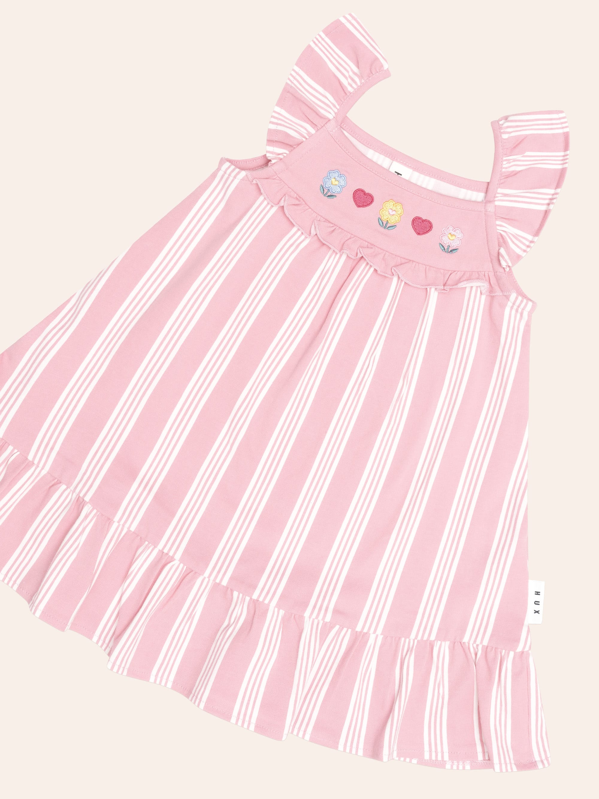 Floral Emb Stripe Dress DRESS Huxbaby Shopify