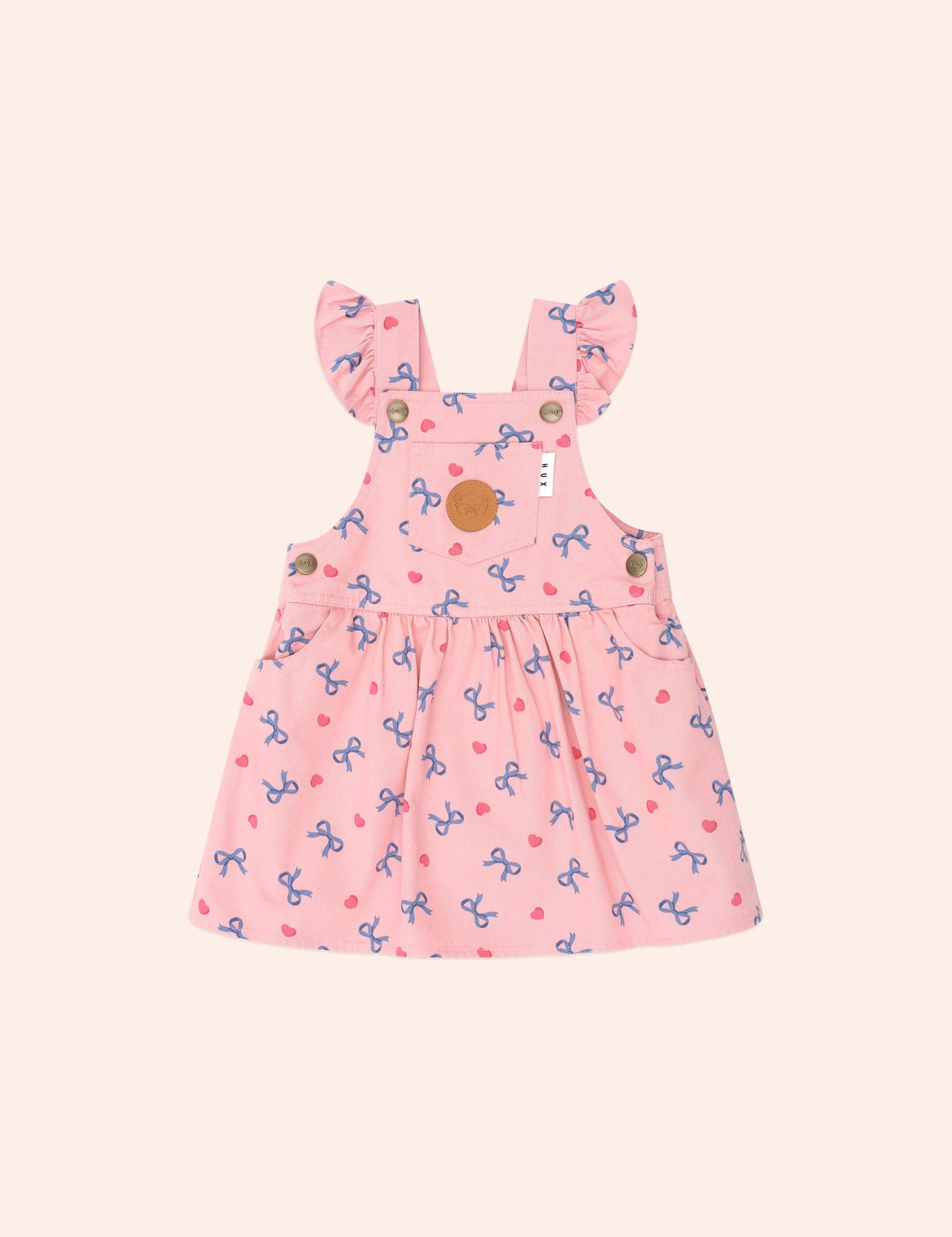 Hearts And Bows Pinafore DRESS Huxbaby