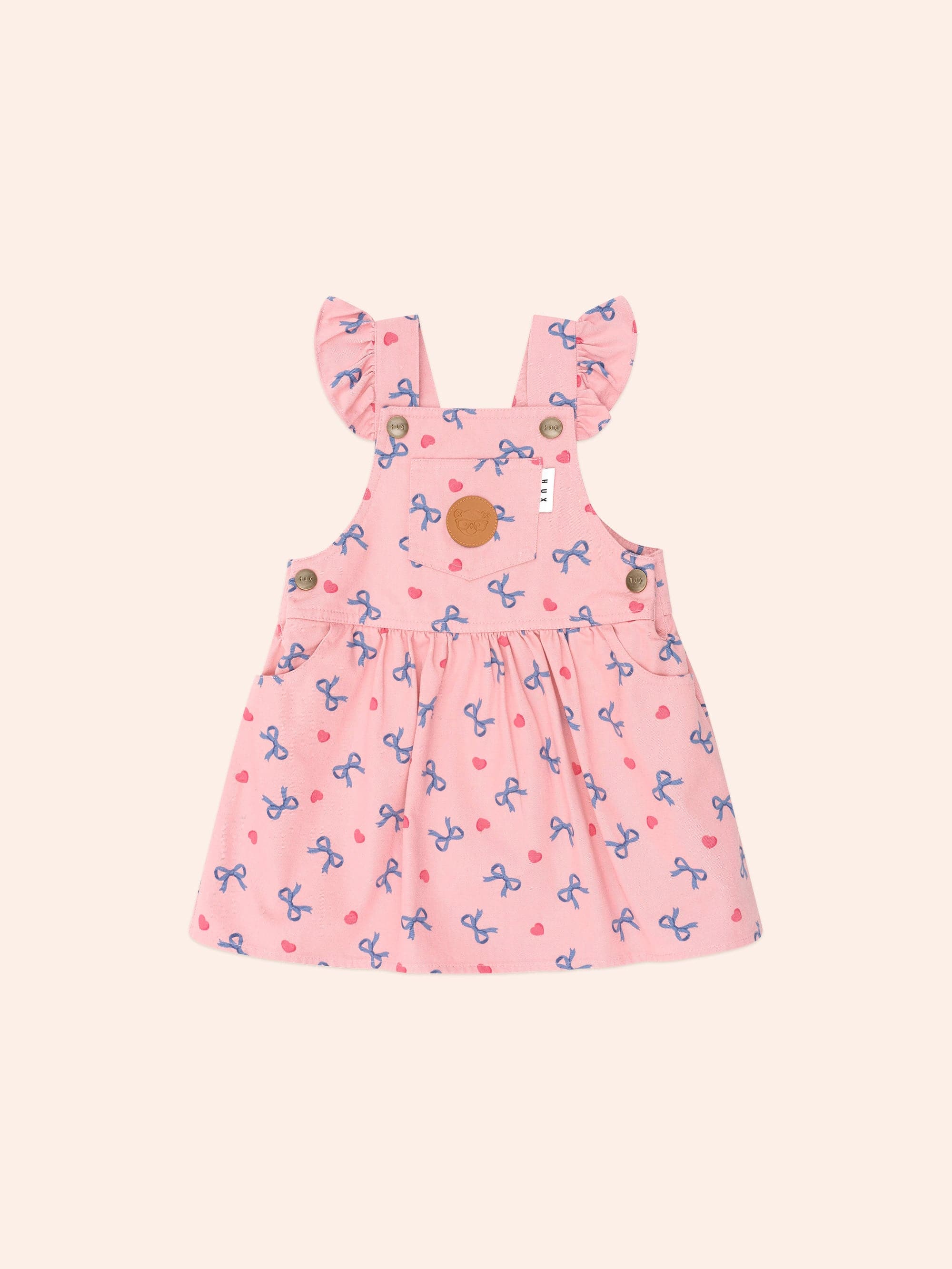 Hearts And Bows Pinafore DRESS Huxbaby