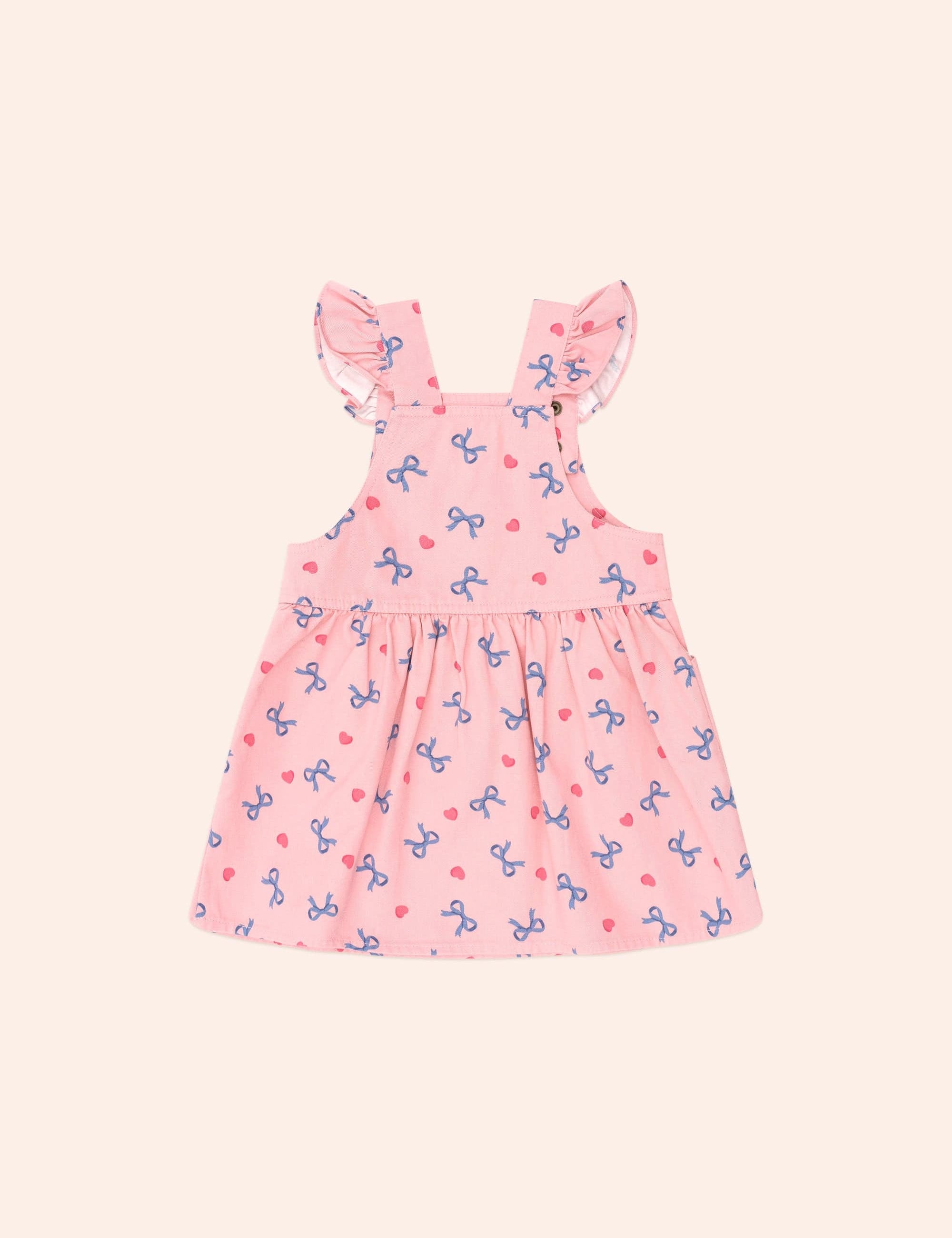 Hearts And Bows Pinafore DRESS Huxbaby
