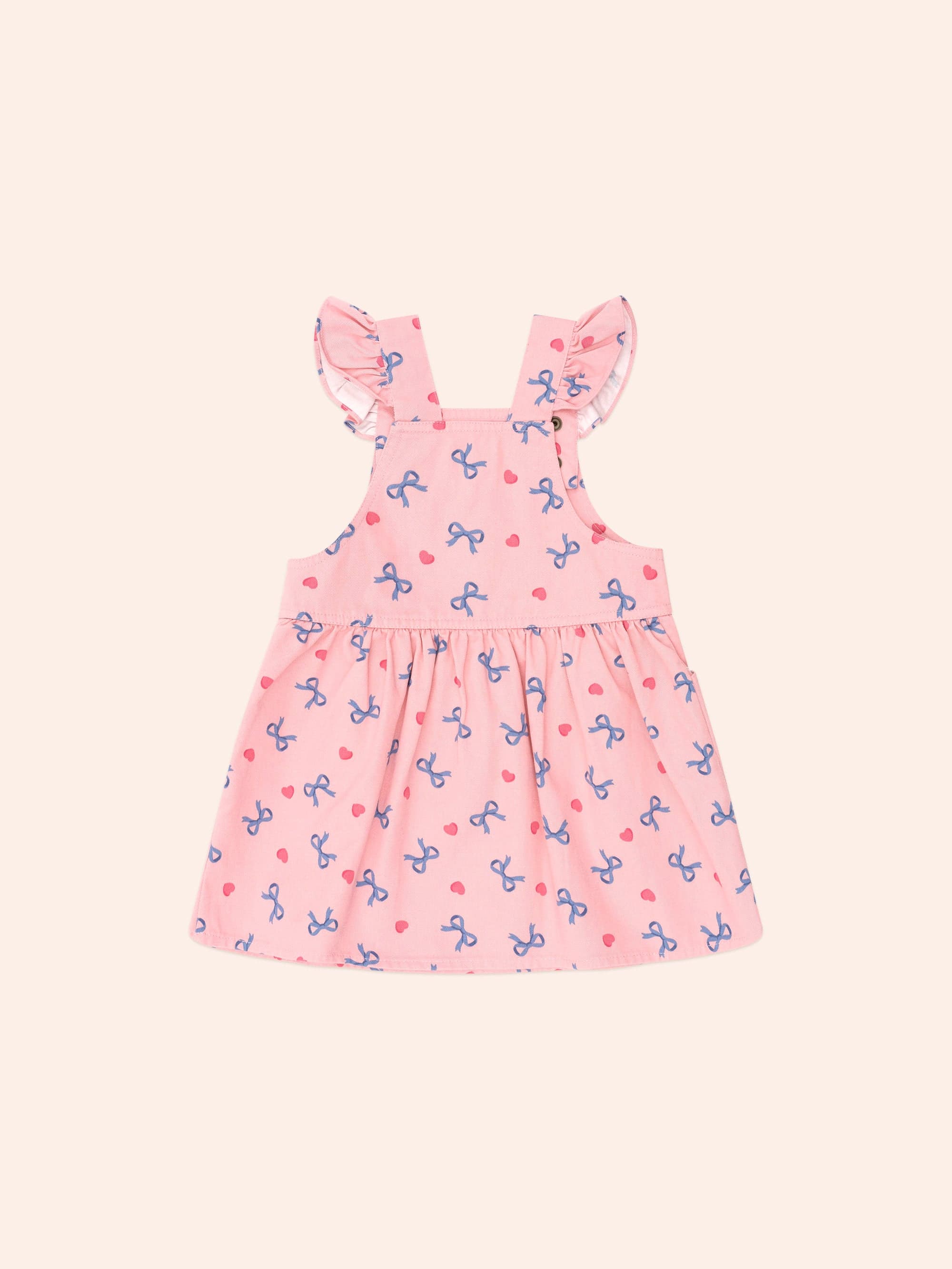 Hearts And Bows Pinafore DRESS Huxbaby