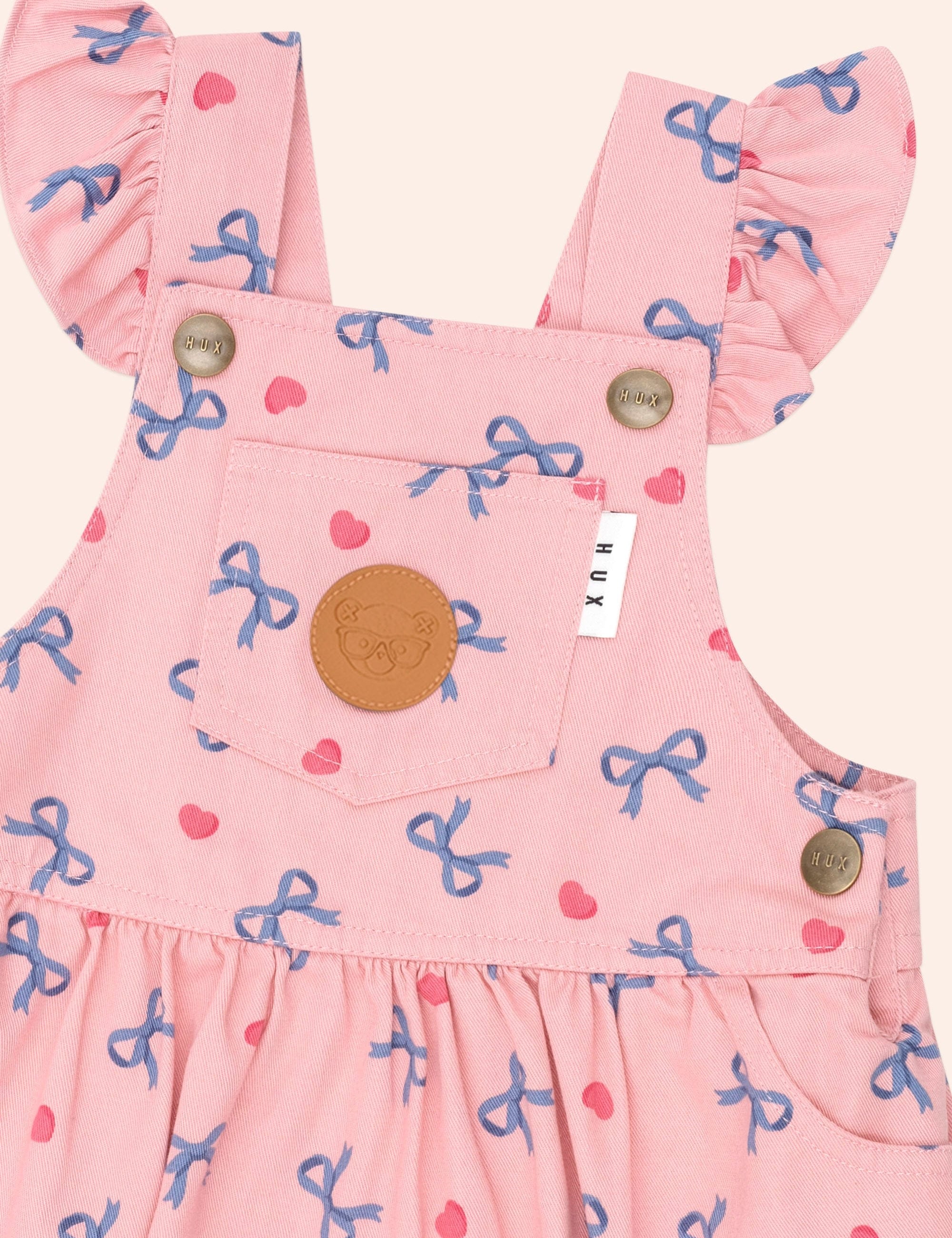 Hearts And Bows Pinafore DRESS Huxbaby