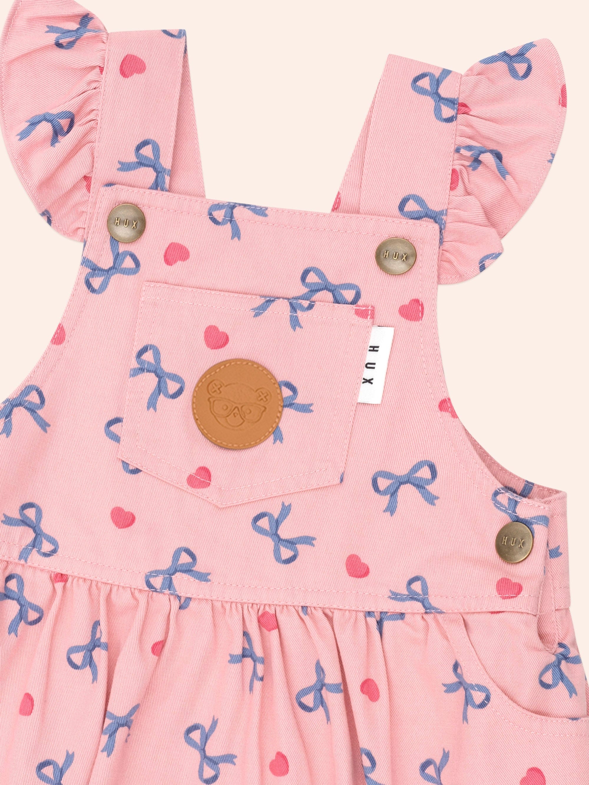 Hearts And Bows Pinafore DRESS Huxbaby