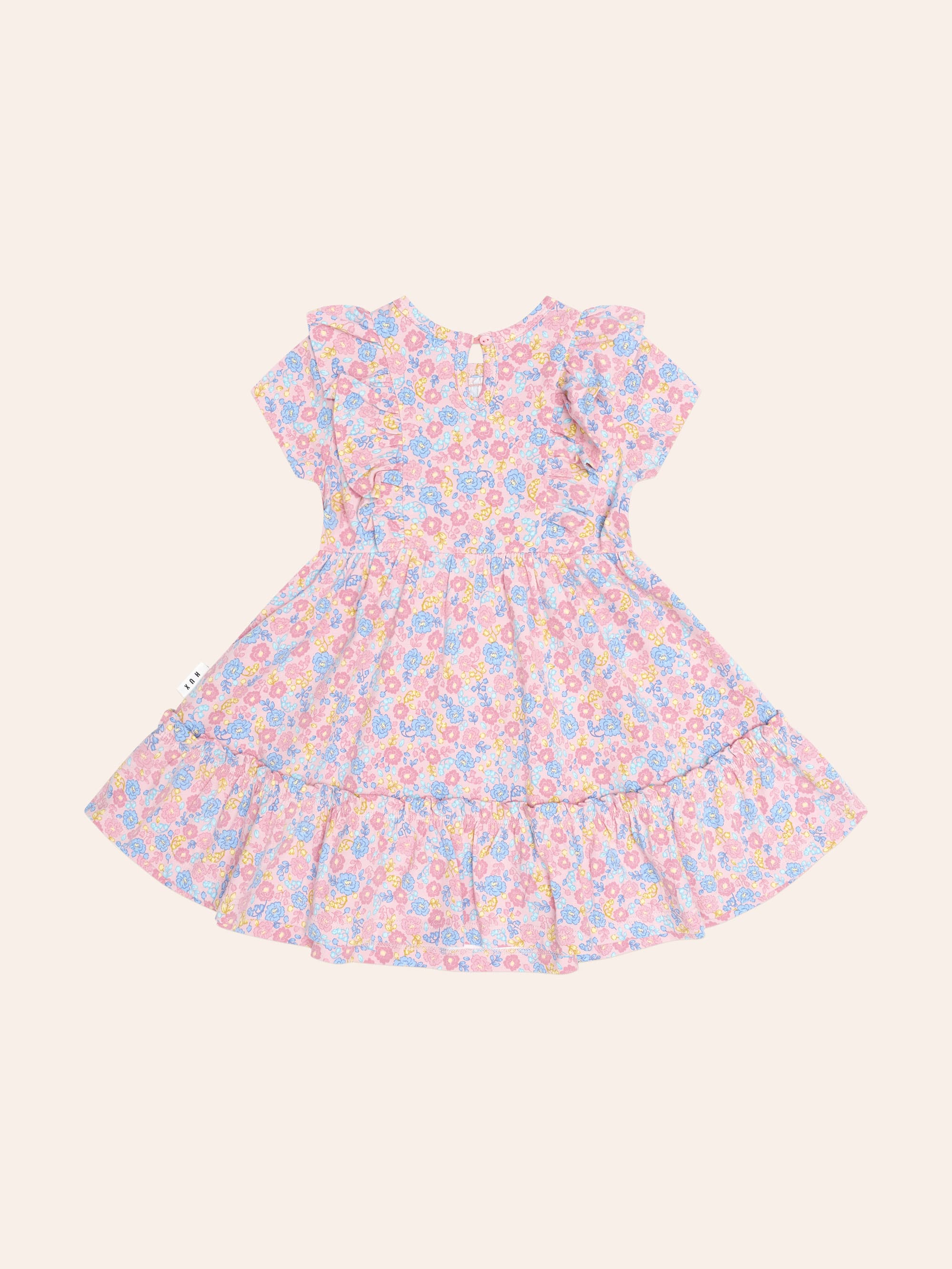 Vintage Floral Shirred S/Slv Dress DRESS Huxbaby Shopify