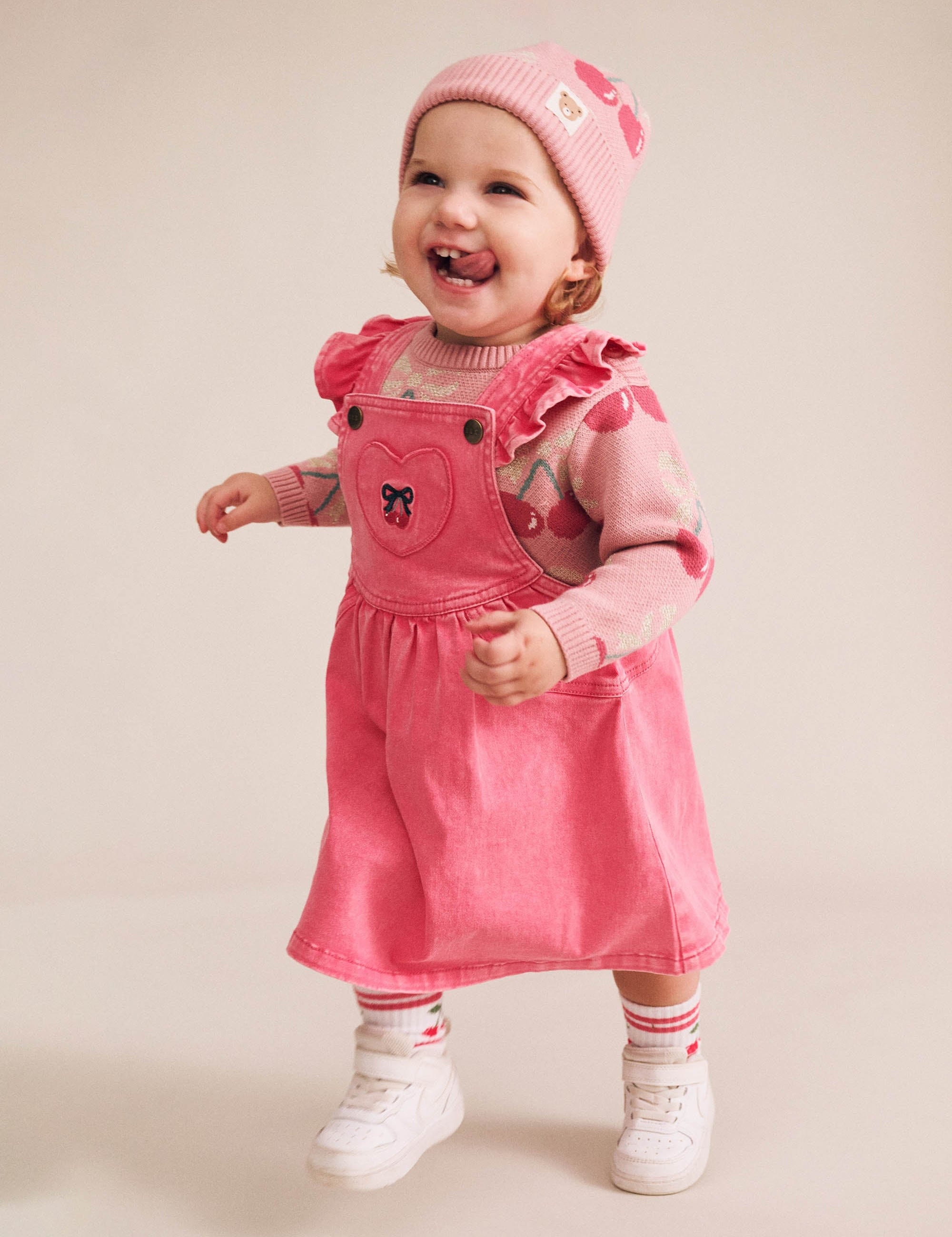 Vintage Cherry Pinafore DRESS Huxbaby