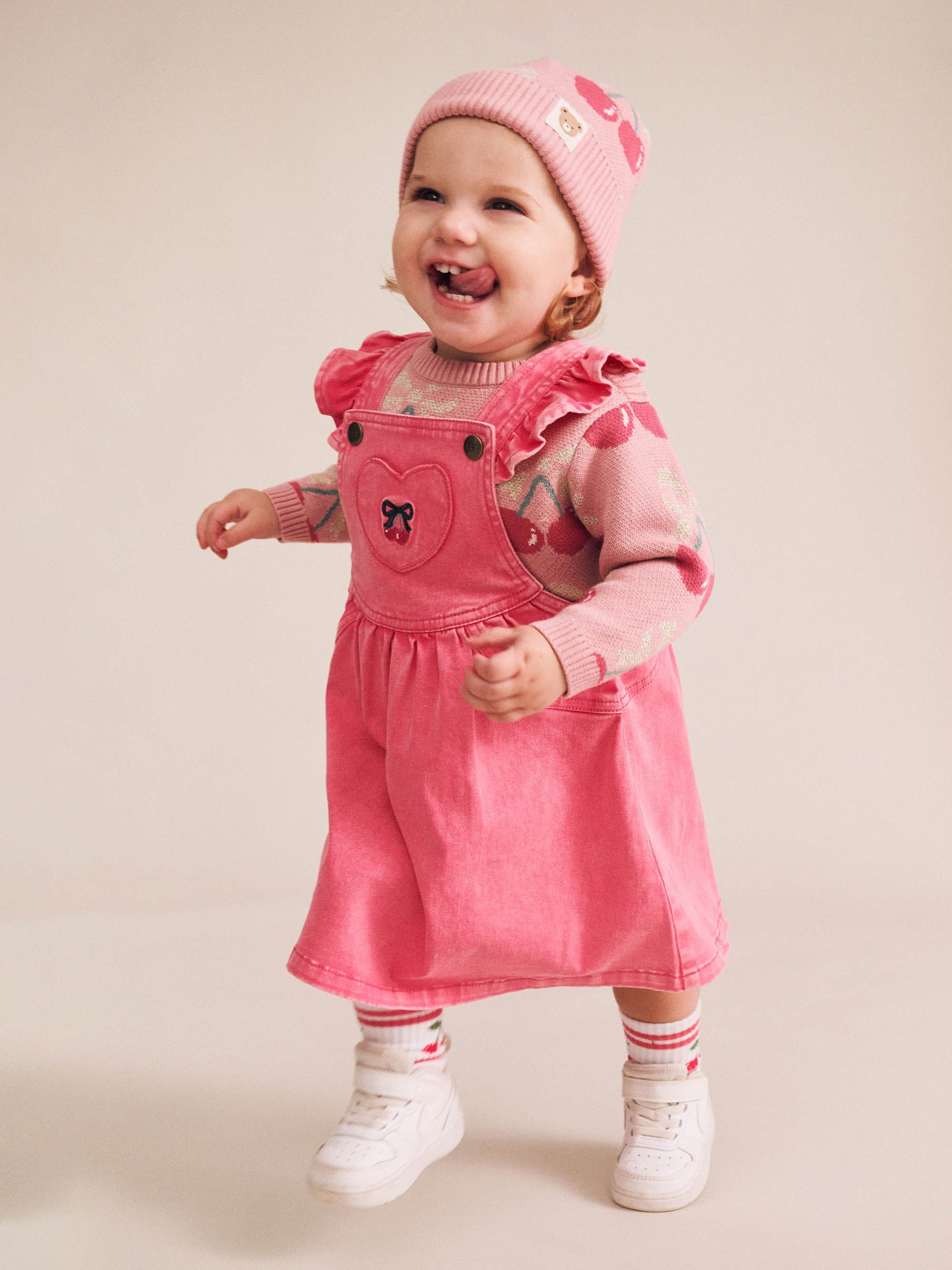 Vintage Cherry Pinafore DRESS Huxbaby
