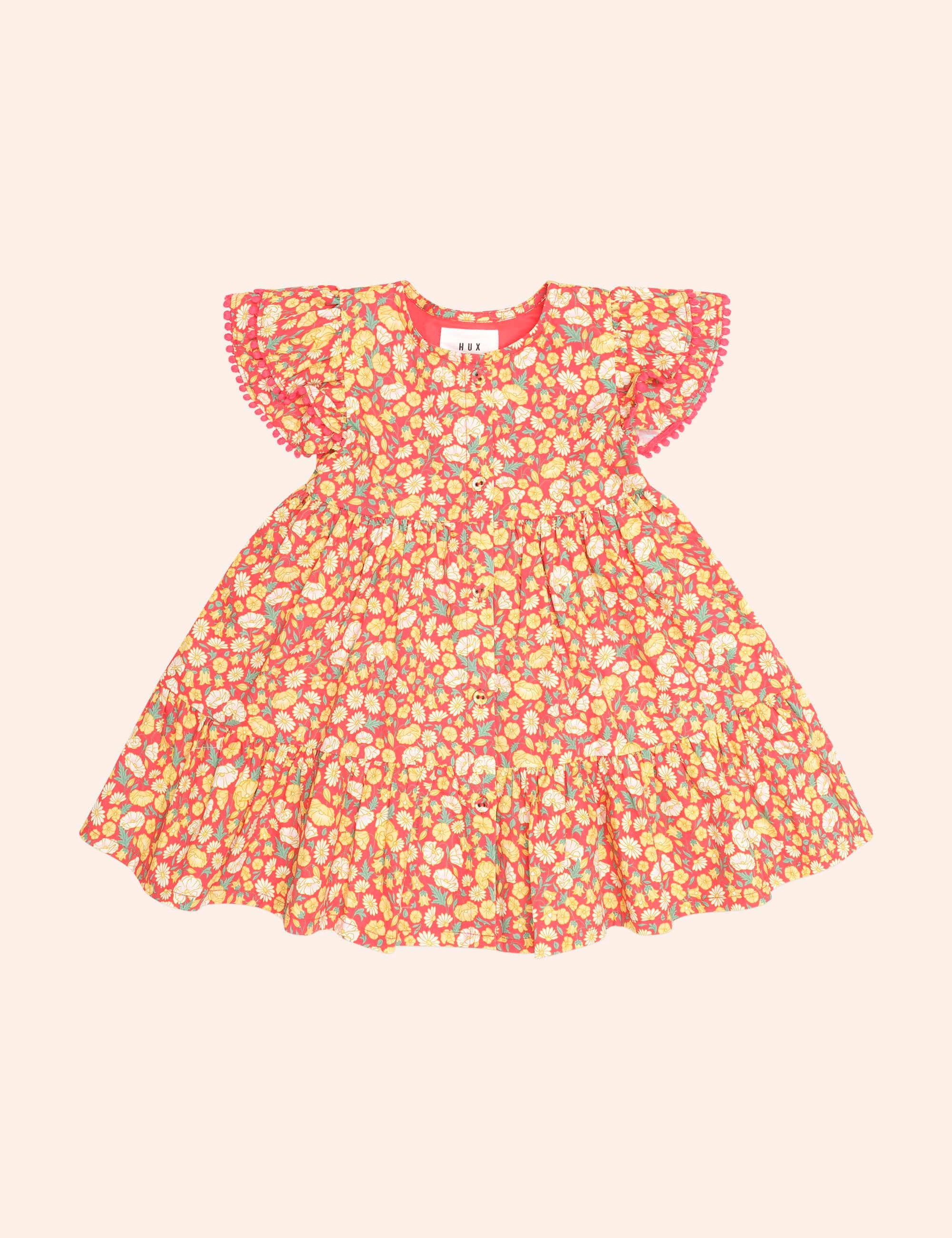Nautical Floral Tiered Dress DRESS Huxbaby Shopify