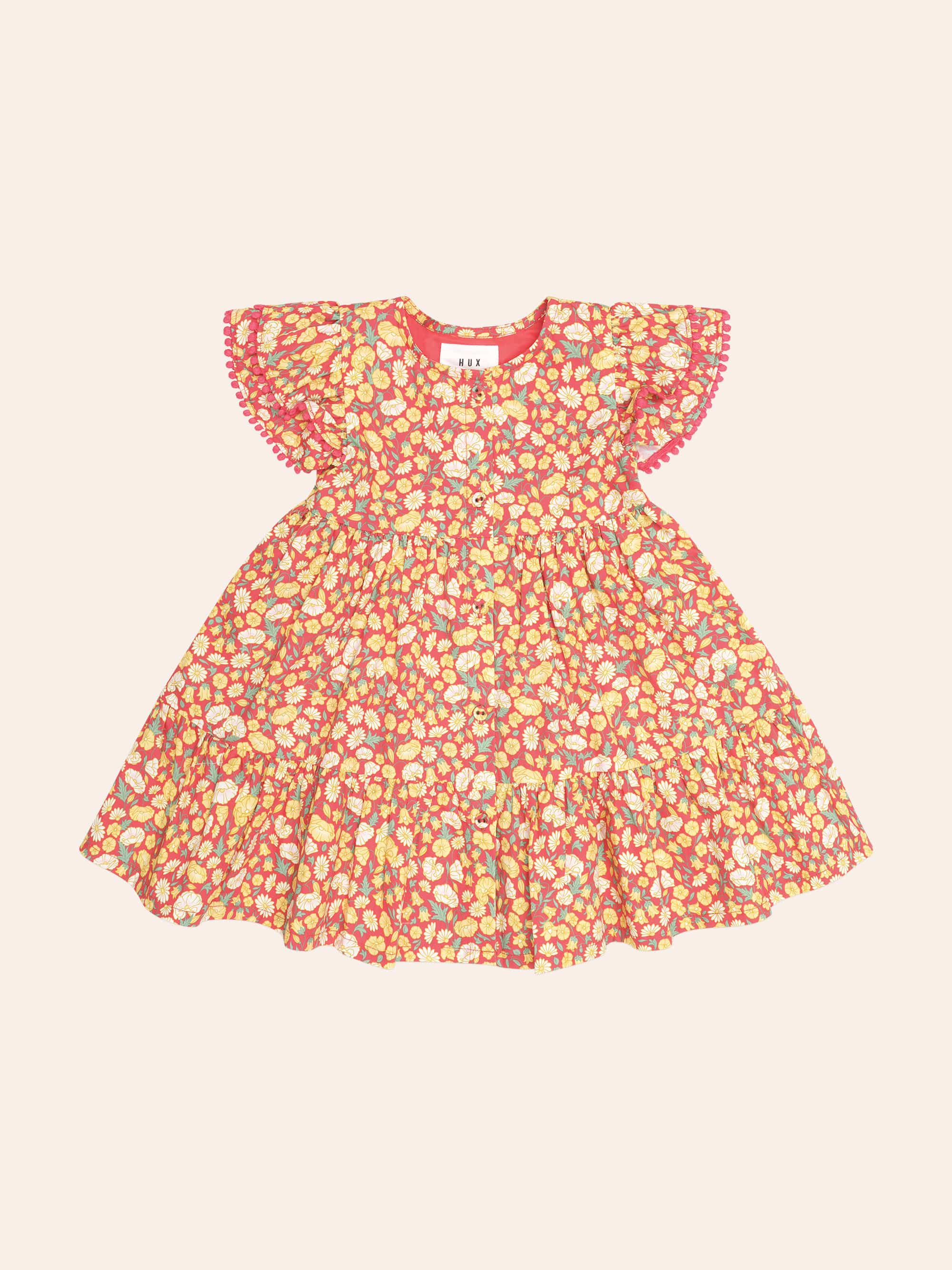 Nautical Floral Tiered Dress DRESS Huxbaby Shopify