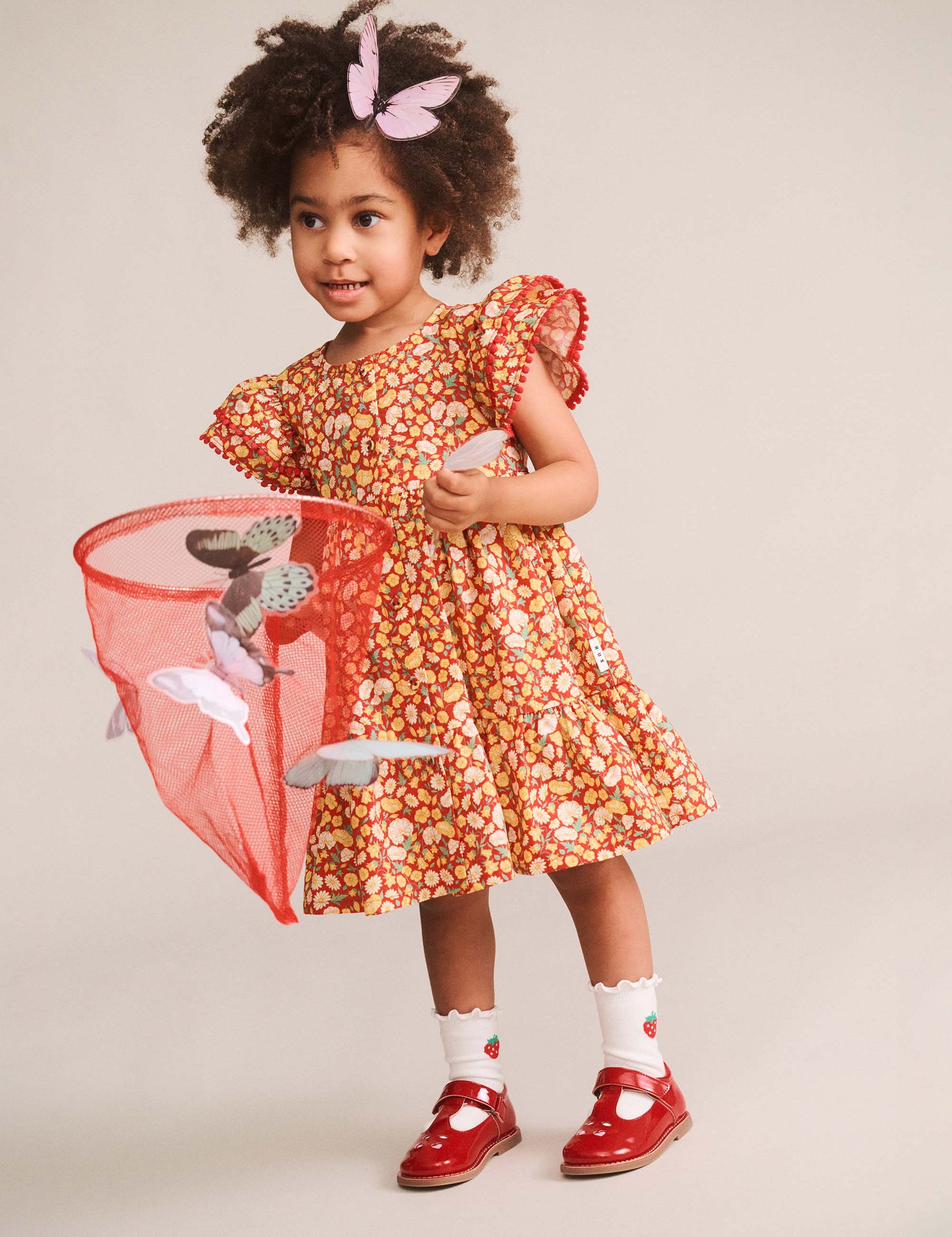 Nautical Floral Tiered Dress DRESS Huxbaby Shopify
