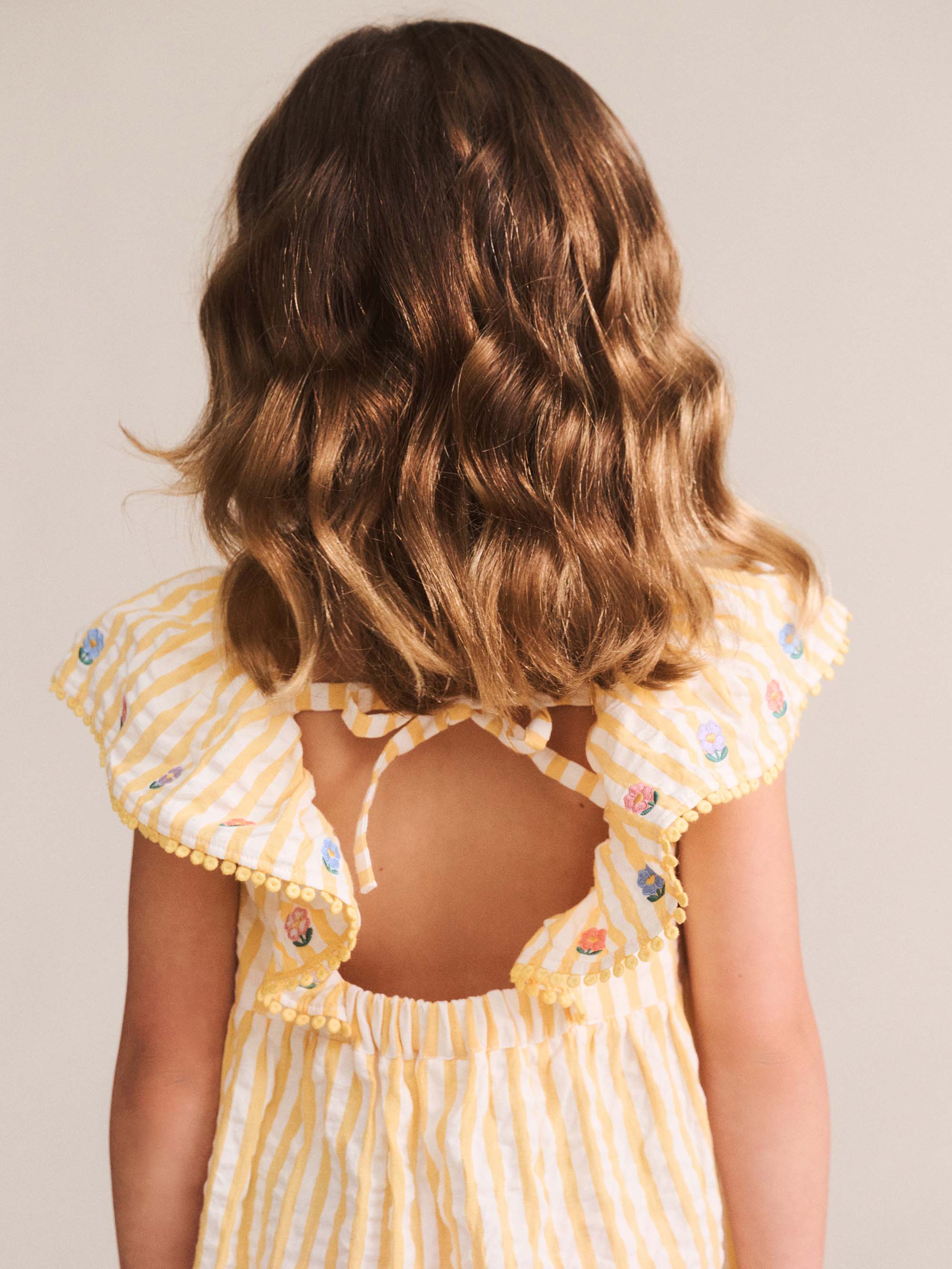 Flower Field Stripe Shirred Dress DRESS Huxbaby Shopify
