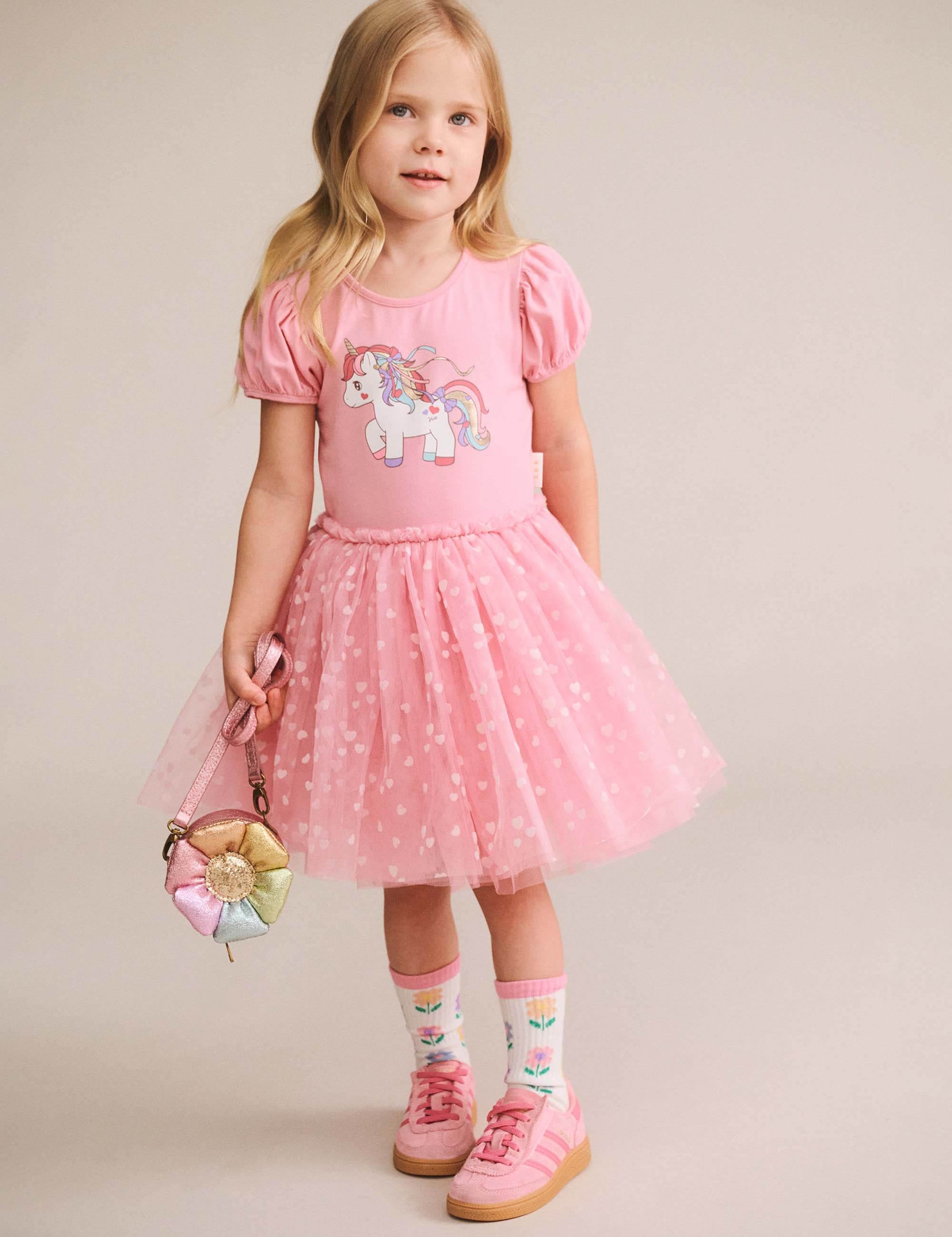 Magical Unicorn Puff Slv Tulle Dress DRESS Huxbaby Shopify