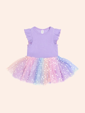 Purple S/Slv Rib Dress DRESS Huxbaby Shopify