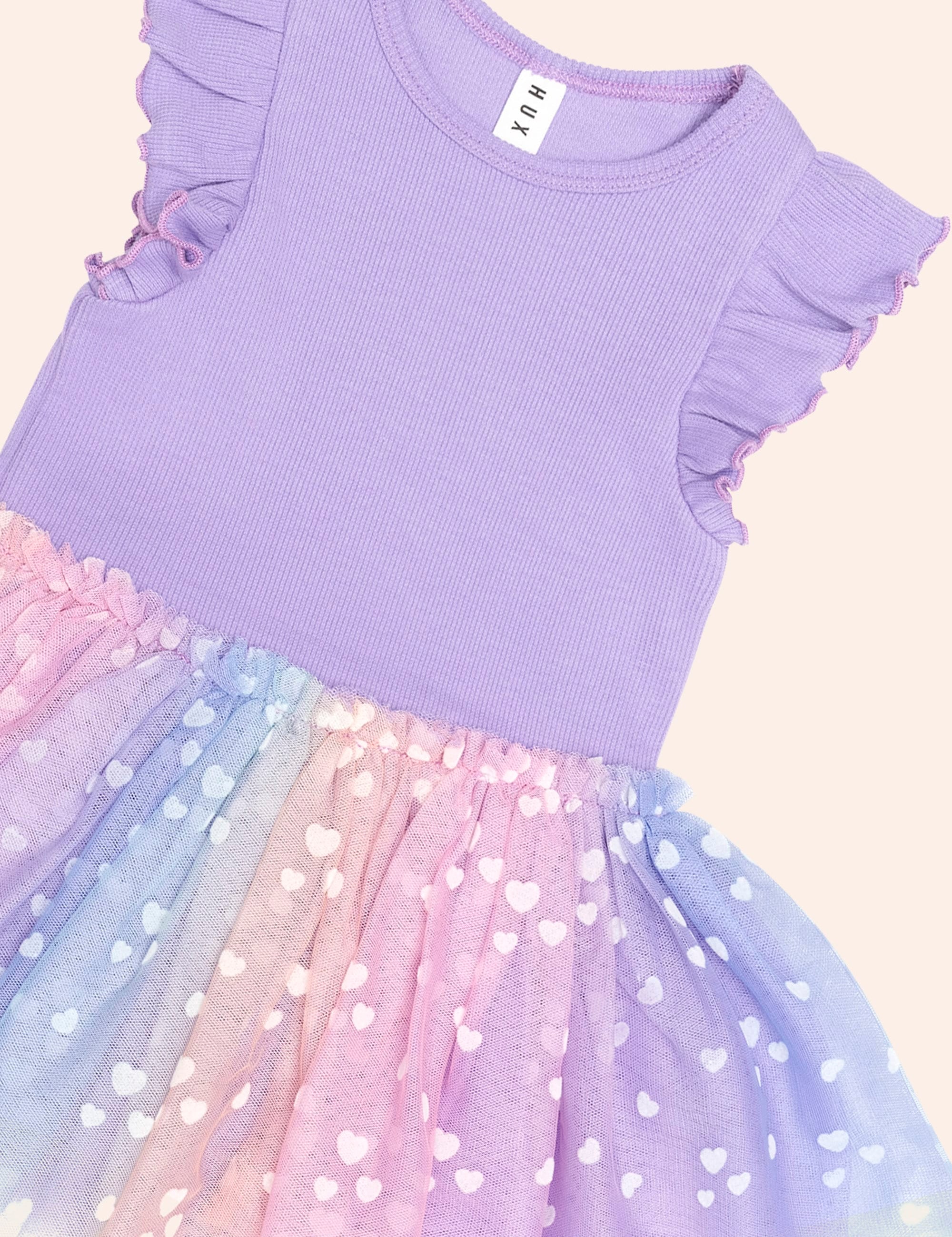 Purple S/Slv Rib Dress DRESS Huxbaby Shopify
