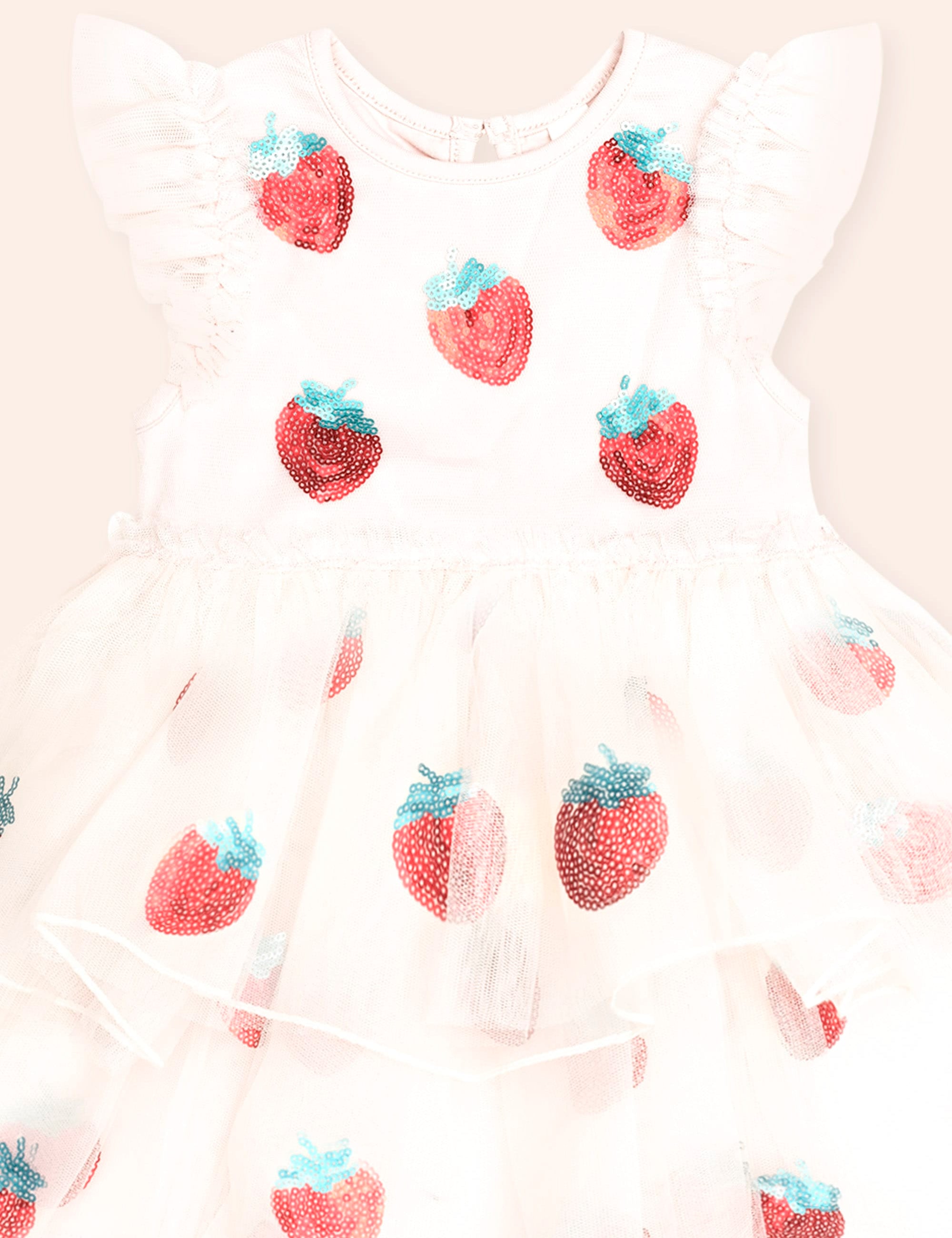 Sequin Strawberry Tulle Dress DRESS Huxbaby Shopify