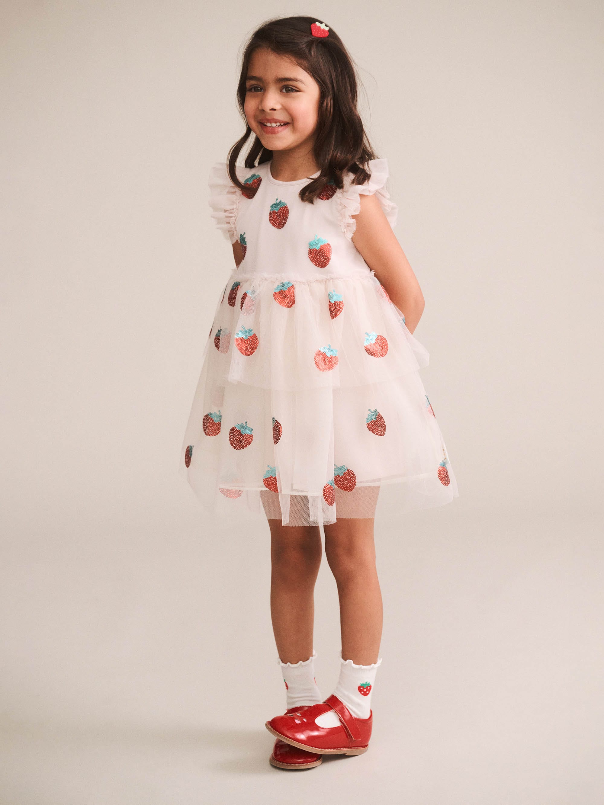 Sequin Strawberry Tulle Dress DRESS Huxbaby Shopify