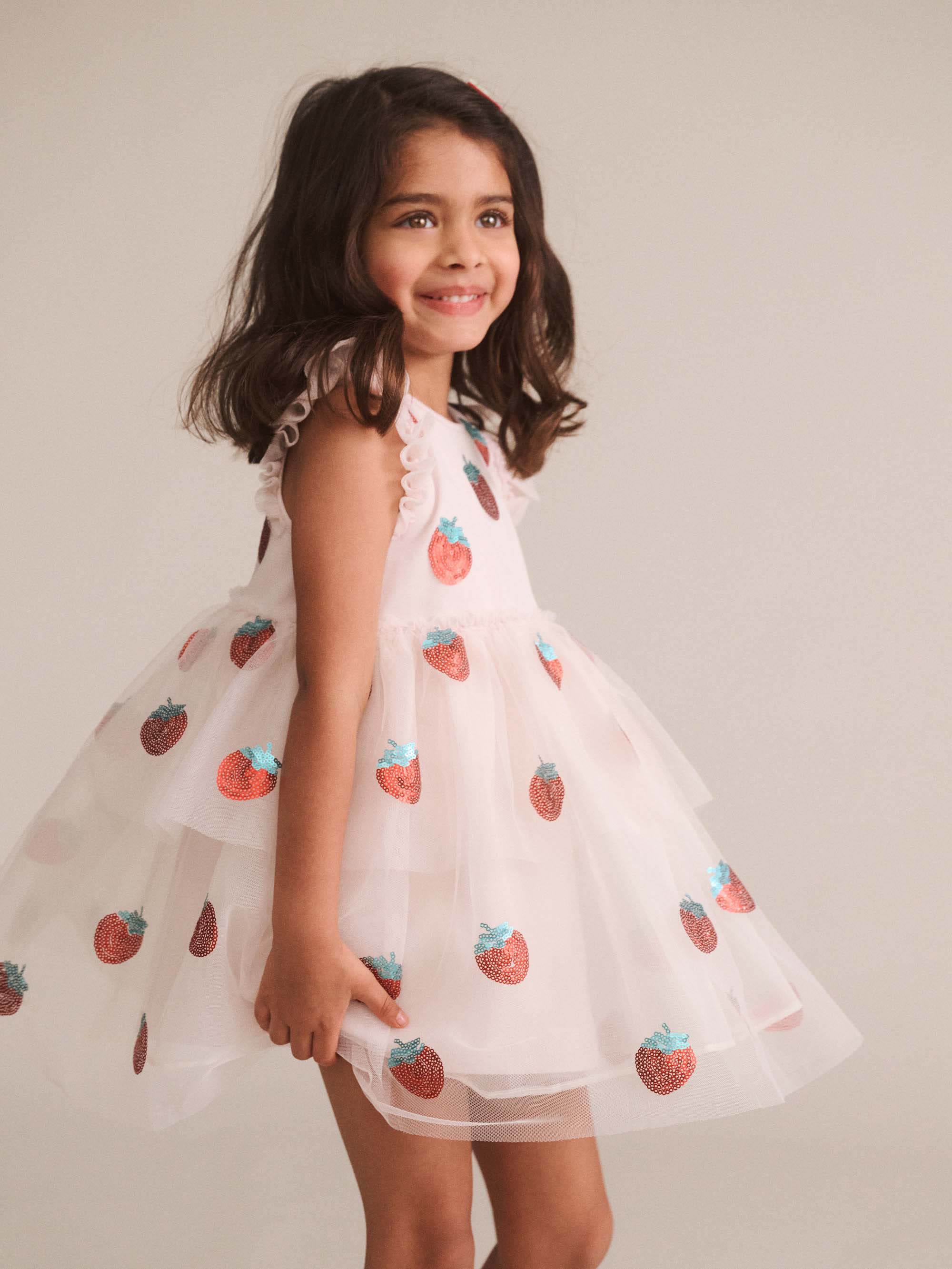 Sequin Strawberry Tulle Dress DRESS Huxbaby Shopify