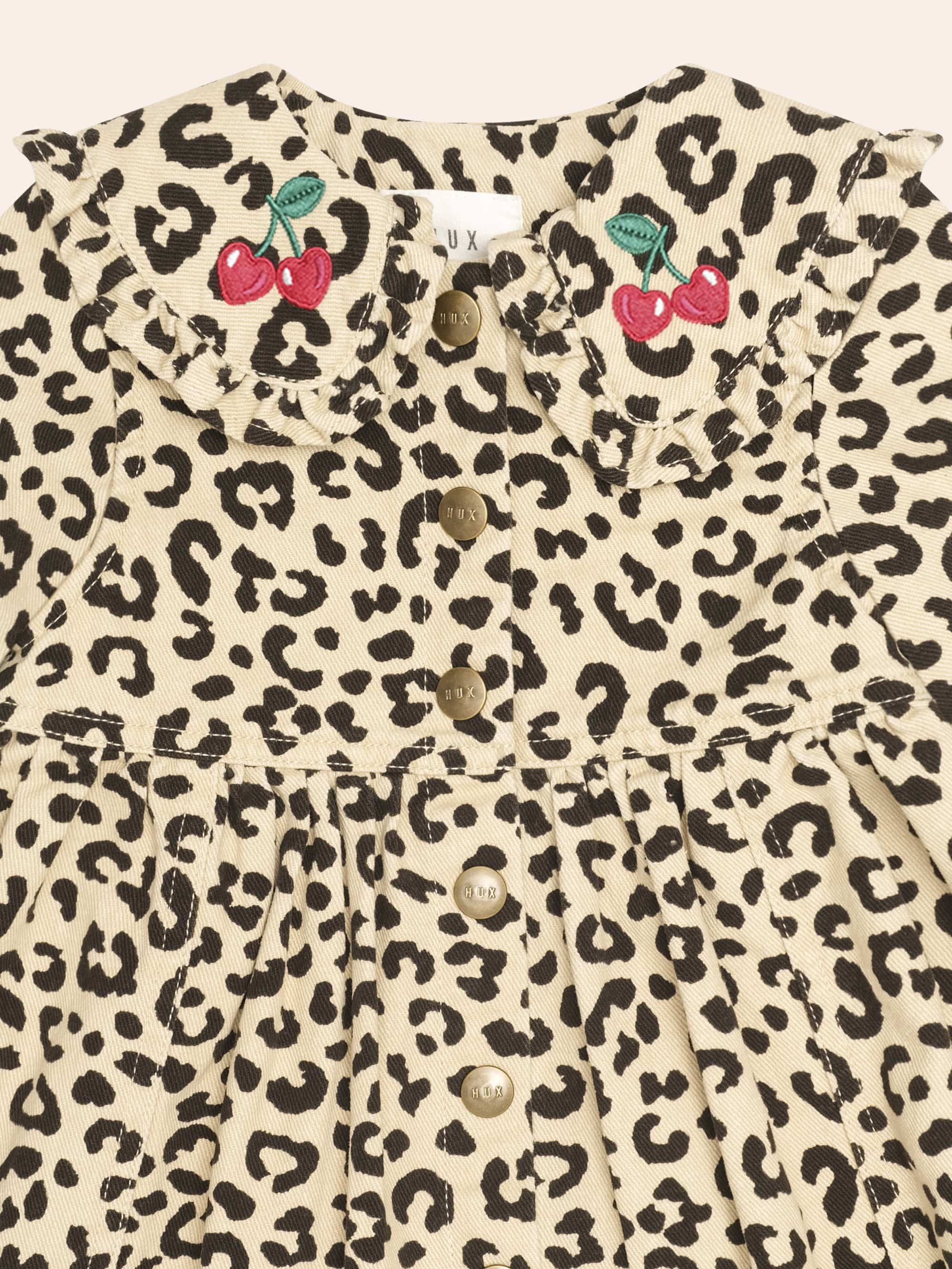 Leopard Cherry Collar Dress DRESS Huxbaby Shopify