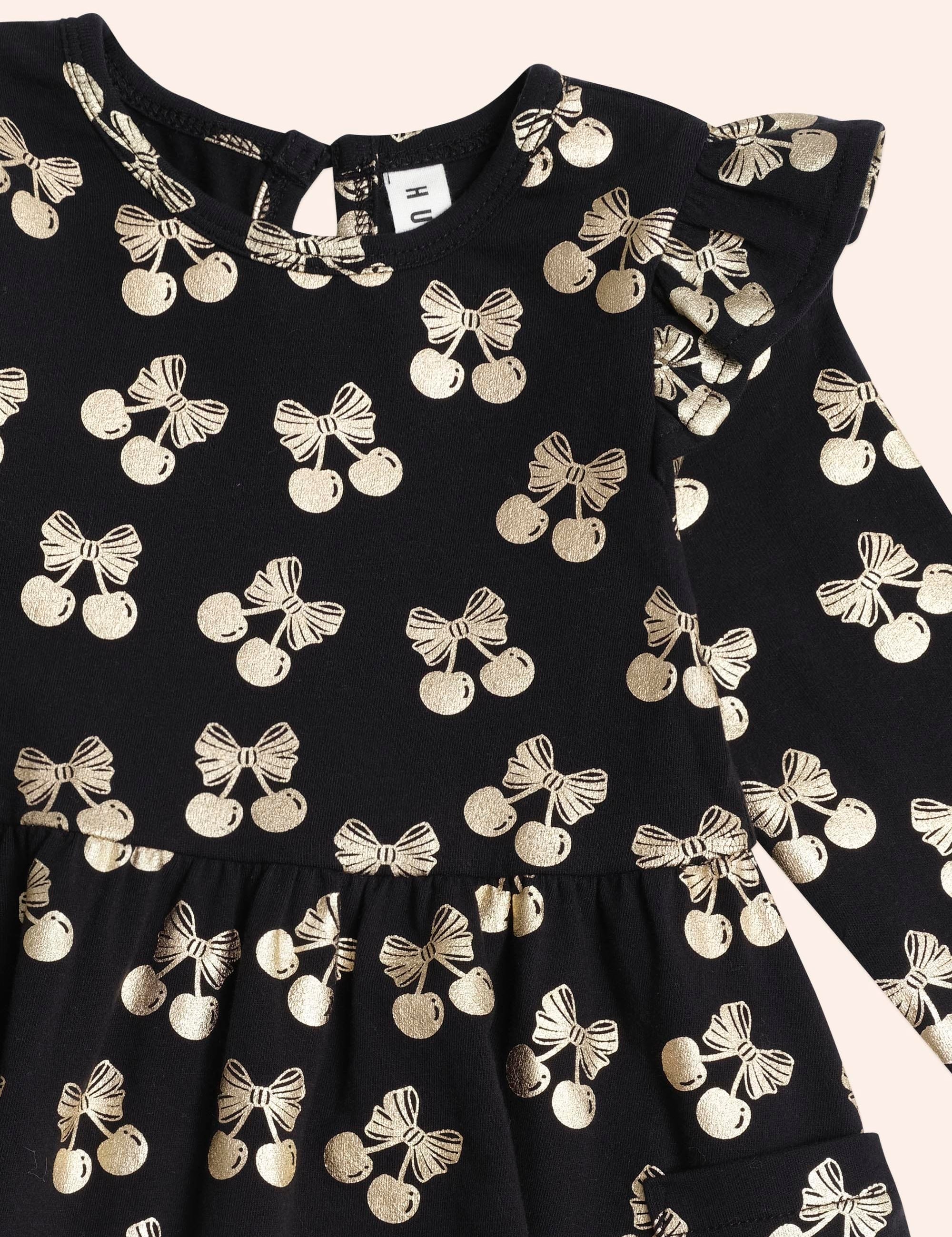 Special Dress Cherry Pie Gold DRESS Huxbaby