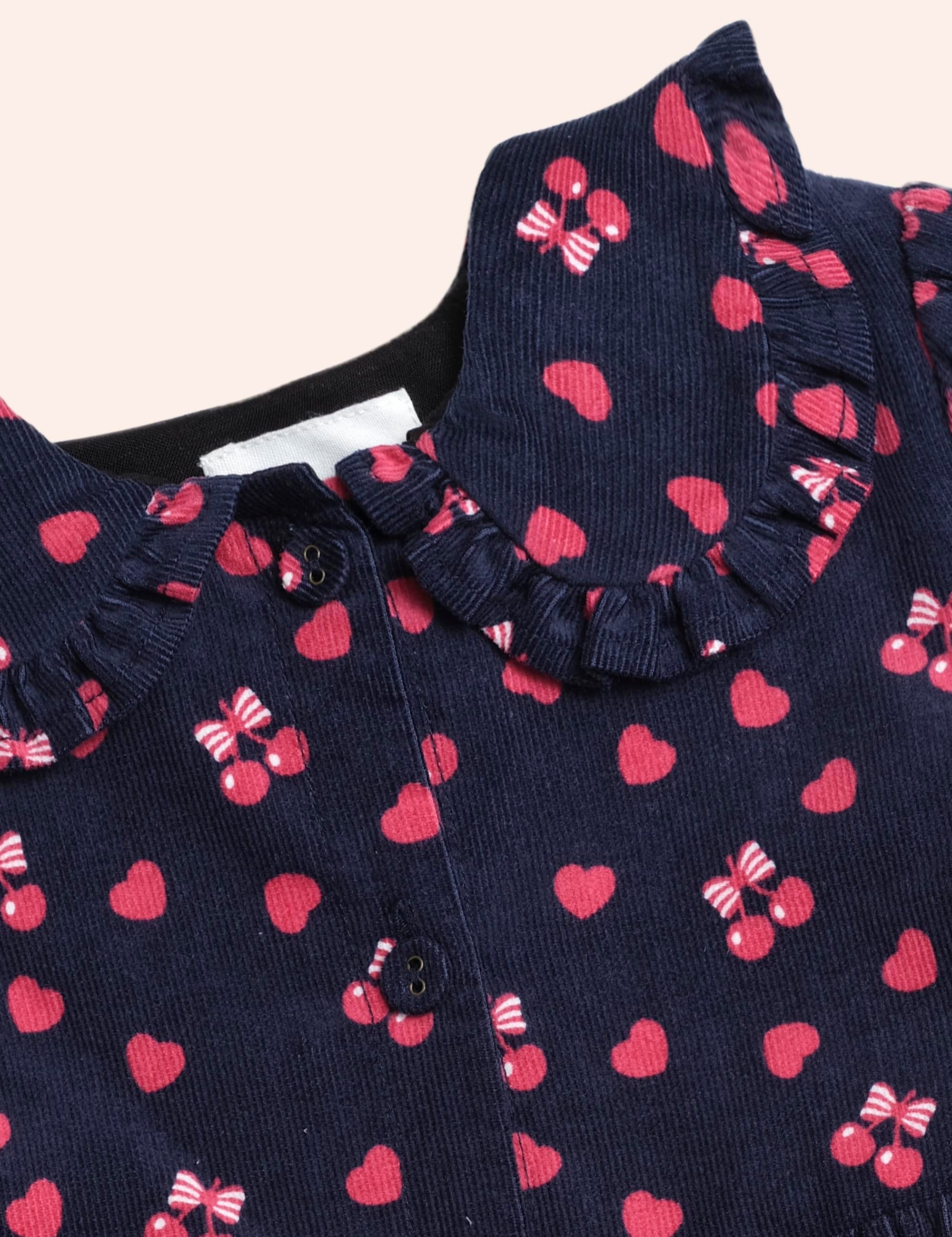 Cherry Pie Tiered Dress Cord DRESS Huxbaby